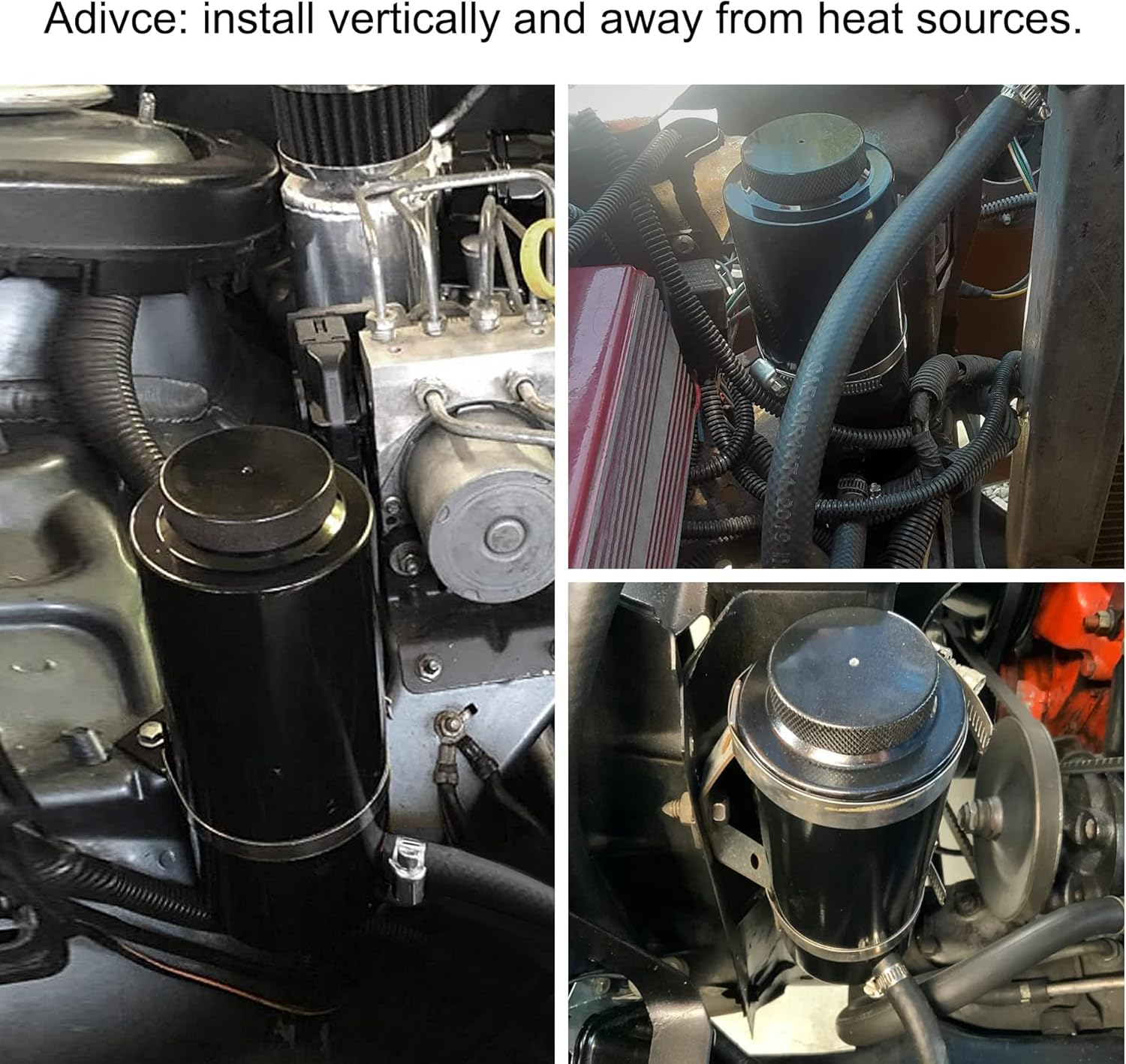 EVIL ENERGY Coolant Overflow Tank, Radiator Overflow Bottle 800Ml Aluminum Universal Black - Black image number 2