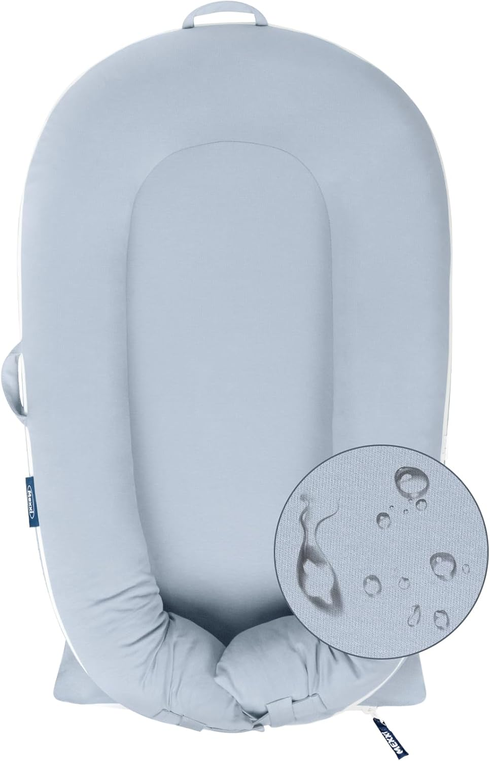 Organic Replacement Cover with Waterproof Pad | Premium Quality Spare Certified Organic Cotton | Protects against Leaks | [Fits Dockatot Deluxe + Docks] (Cover Only) (Baby Blue)