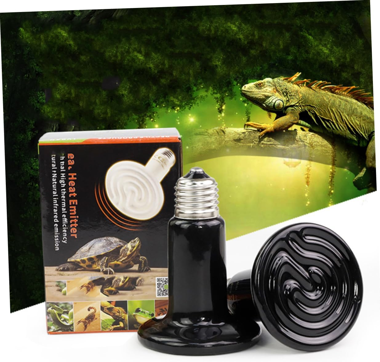 Kisangel 150W Reptile Heat Lamp Bulb Set E27 Ceramic Light Holder for Lizards Snakes image number 5