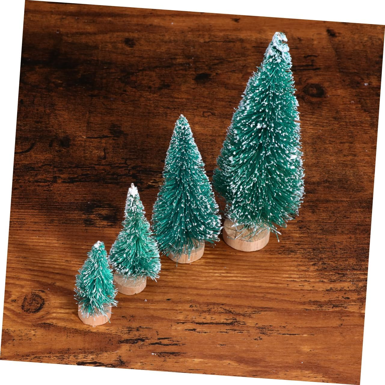 34Pcs Miniature Christmas Tree Ornaments Lifelike Design Stand Christmas Decor for Home and Parties image number 4