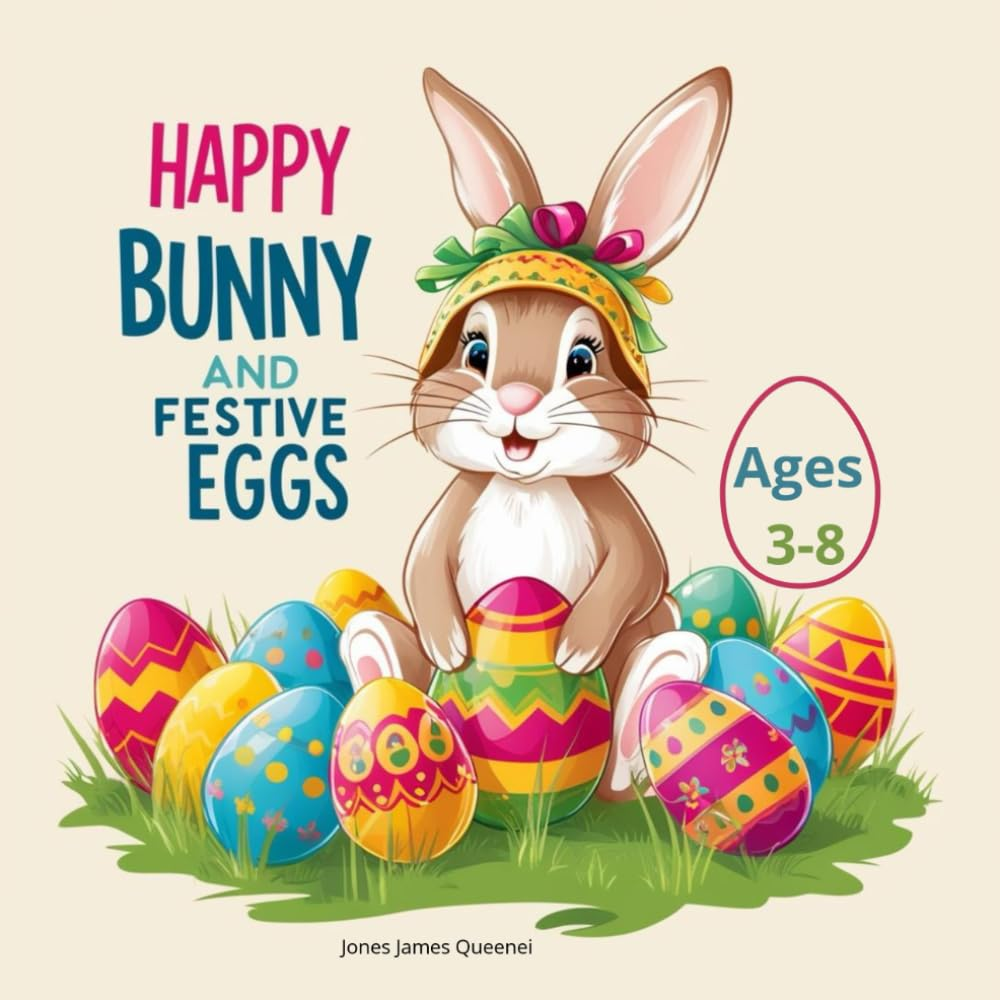 Happy Bunny and Festive Egg: Cute and Simple Easter Coloring Book for Kids Age 3-8