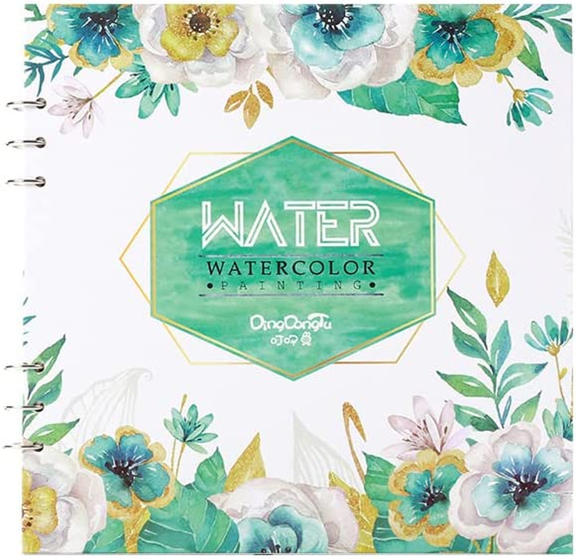 Watercolour Paper Art Sketch Pad, Mixed Media Sketchbook for Wet or Dry Media, 140 LB/300 GSM Heavyweight Papers 20 Sheets/40 Pages, Spiral Bound Mix Media Pad for Acrylic, Watercolor, Pen and Pencil Painting (S, Green)