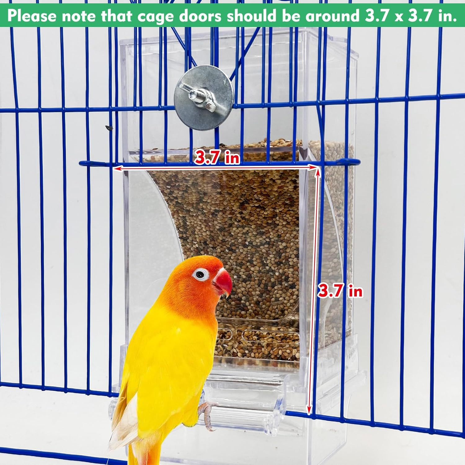 No Mess Bird Feeder Water Dispenser Set of 9 Automatic Parrot Feeder Drinker Acrylic Adjustable Parakeet Seed Food Container Cage Accessories for Lovebirds Finches Budgies Canaries