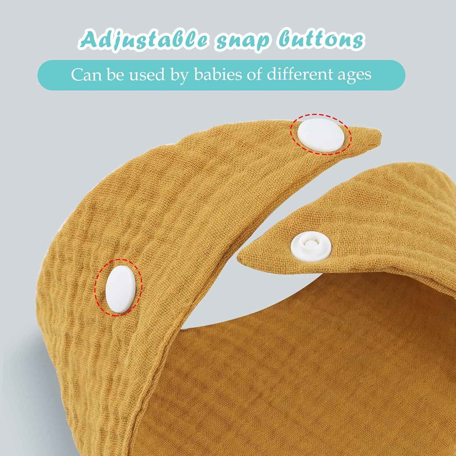 WD&CD Baby Bandana Drool Bib (4 Pack) Adjustable Absorbent Soft Snap Drool Bibs for Baby Girls and Boys-C image number 1