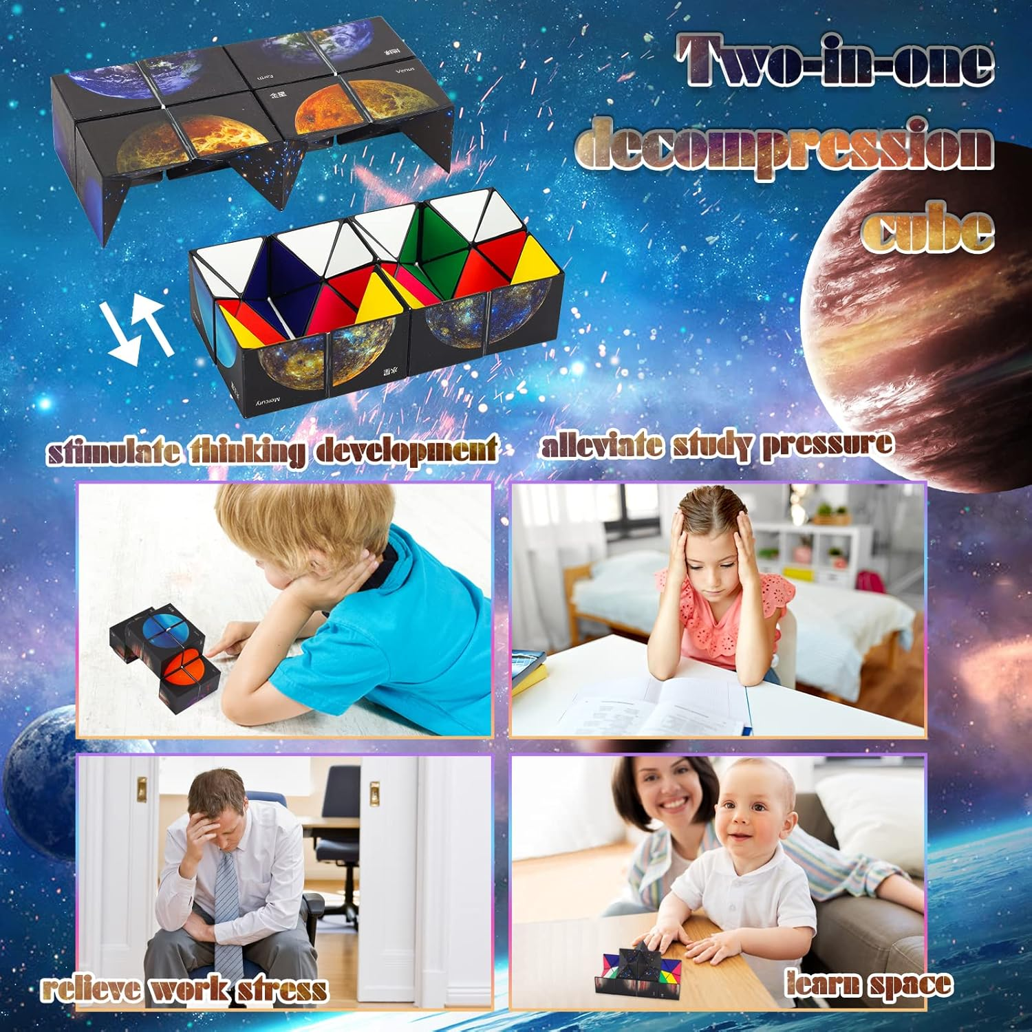 Boys Toys Age 6 7 8 9 10: Boys Gifts Age 9-10-12 Kids Toy Educational Fidget Toys Adults ADHD Infinity Cube IQ Puzzles for 5-13 Year Old Boy Teen Sensory Toys Game 6 7 8 9 Year Old Boy Gifts image number 4