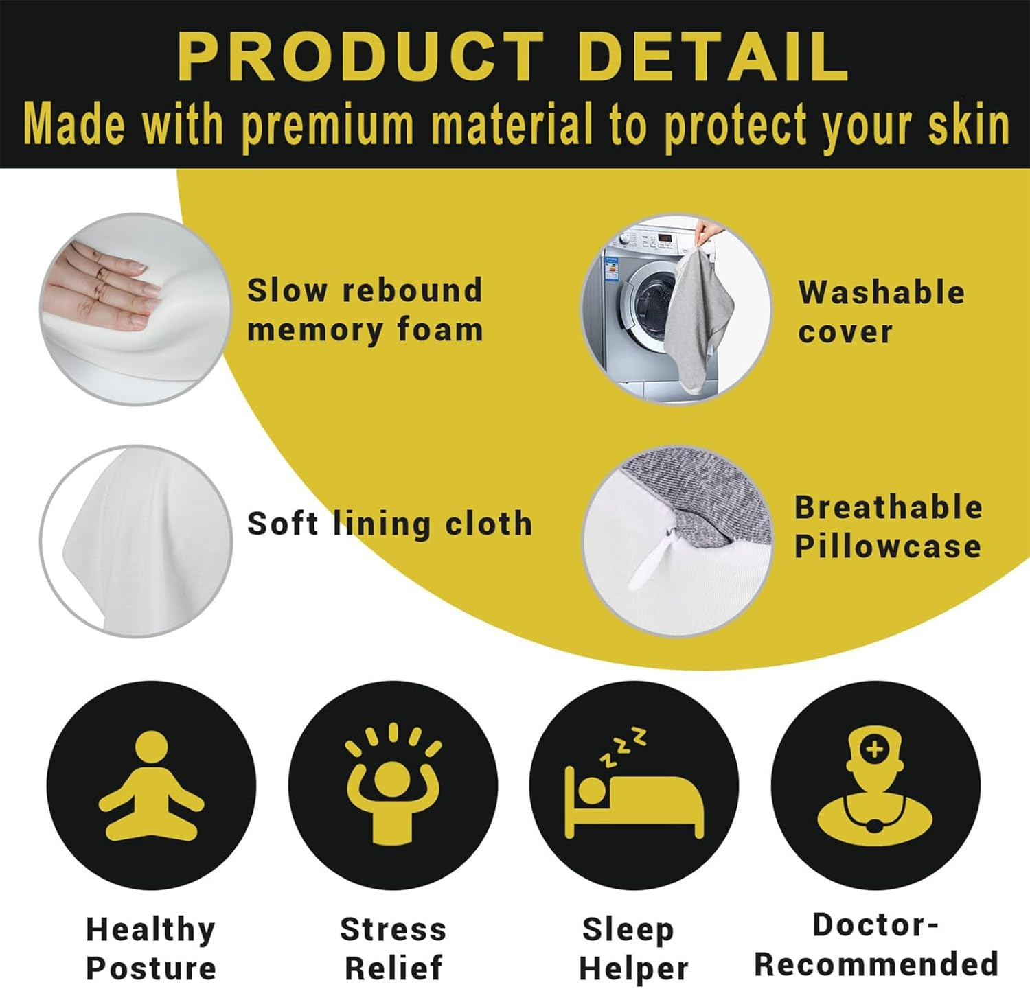 Long Knee Pillow for Side Sleepers &ndash; Full Thigh and Knee Support for Sciatica, Back, Hip, and Joint Pain Relief &ndash; Aligns Spine and Relieves Pressure &ndash; Large, Gray Leg Pillow for Sleeping image number 6