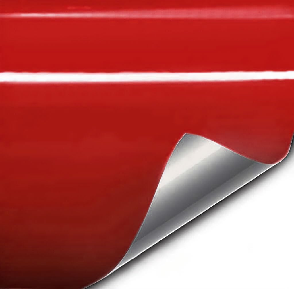 Vvivid+ High Gloss Red Air-Release Adhesive Vinyl Pinstripe Tape Roll (1/2 Inch X 20Ft)