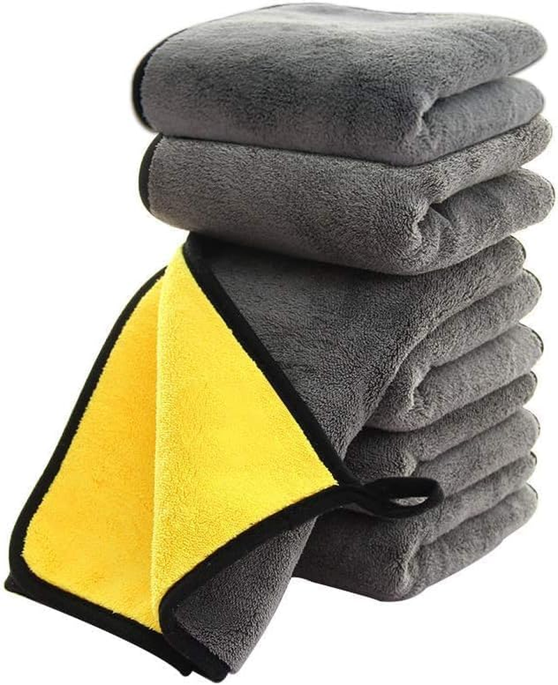 Premium Microfiber Towels Double-Sided Cloth Ultra Soft 800GSM Super Absorbent Lint & Scratch Free Quick Drying Perfect for Car Detailing, Glass, Kitchen & Home (6 PCS, 30 &times; 40 Cm) image number 4