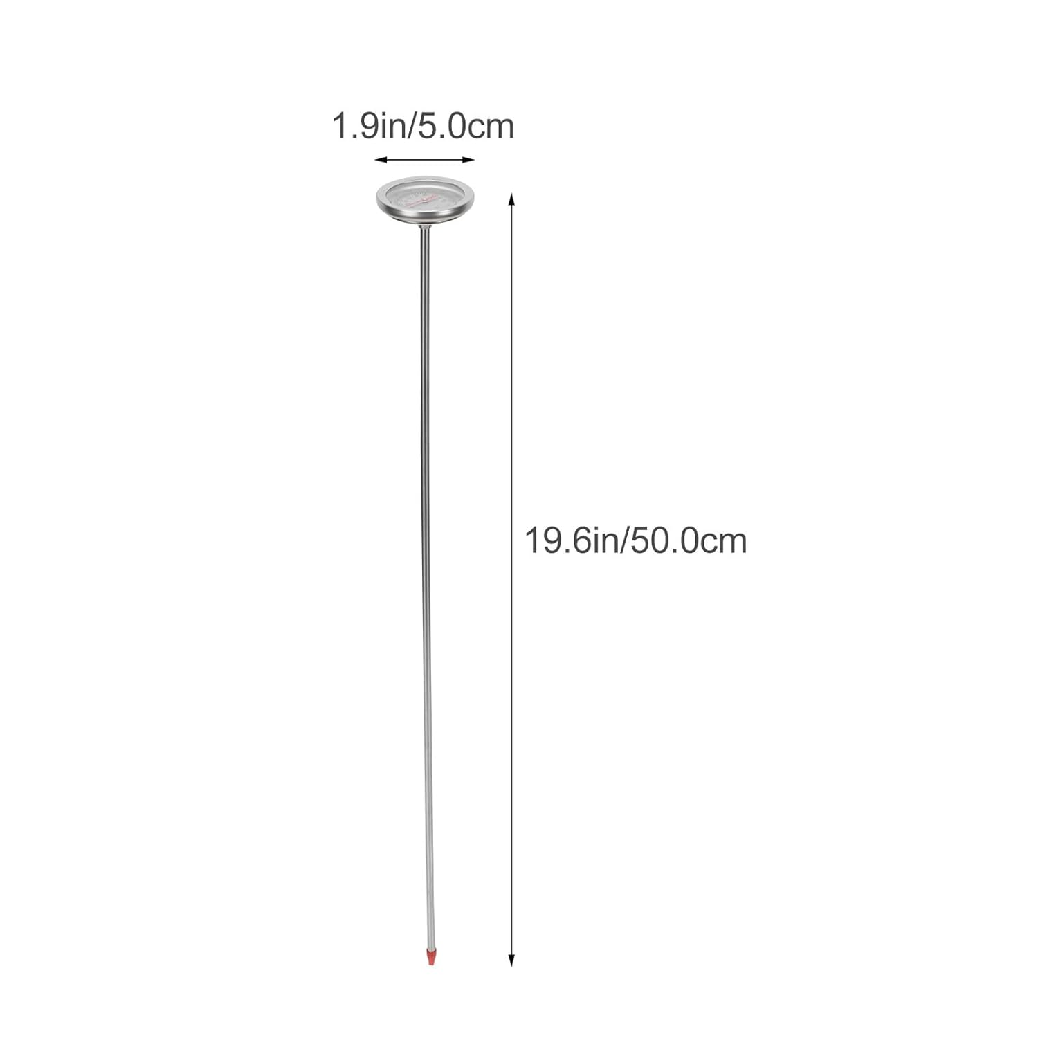 Stainless Steel Soil Thermometer 50Cm Extended Probe for Composting and Fertilizer, Planting Temperature Detector 10 to 100℃ 0 to 220℉ Gardening Tool image number 1