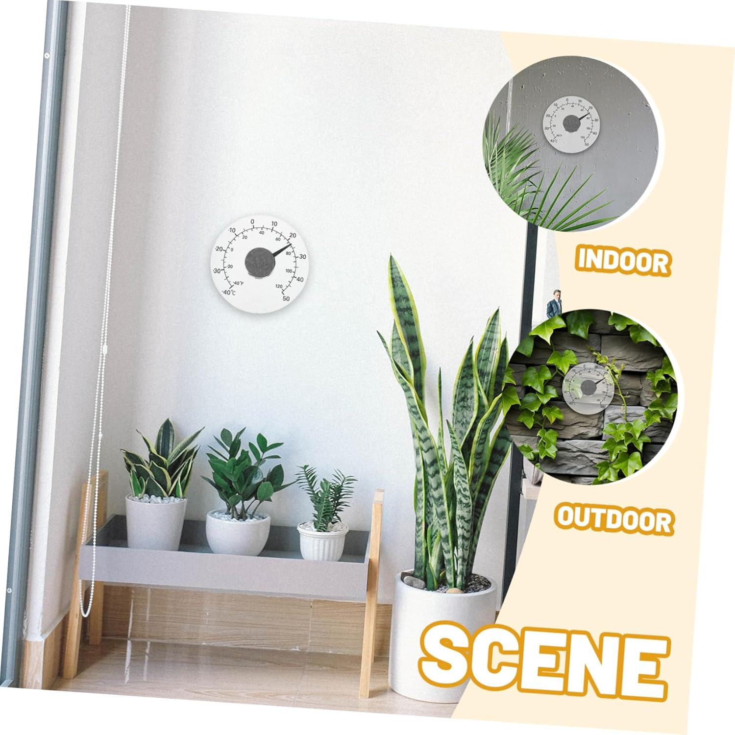 Milisten Window Thermometer with Adhesive for Indoor Outdoor Use Accurate Traditional Temperature Gauge for Home Office Nursery Greenhouse Garden