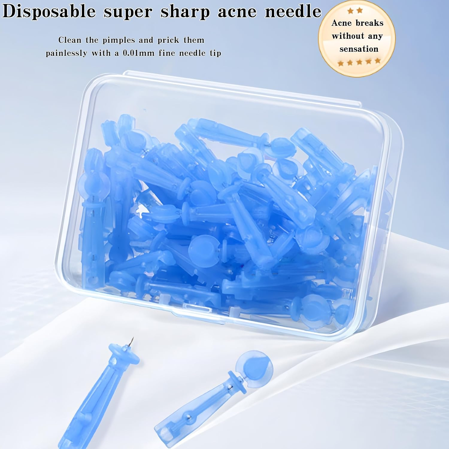 Linjhokbs 50PCS Blackhead Remover Tool Pimple Popper Kit Skin Care Acne Needle Nose Strips，For Blackheads Pimple Extractor Pore Cleaner