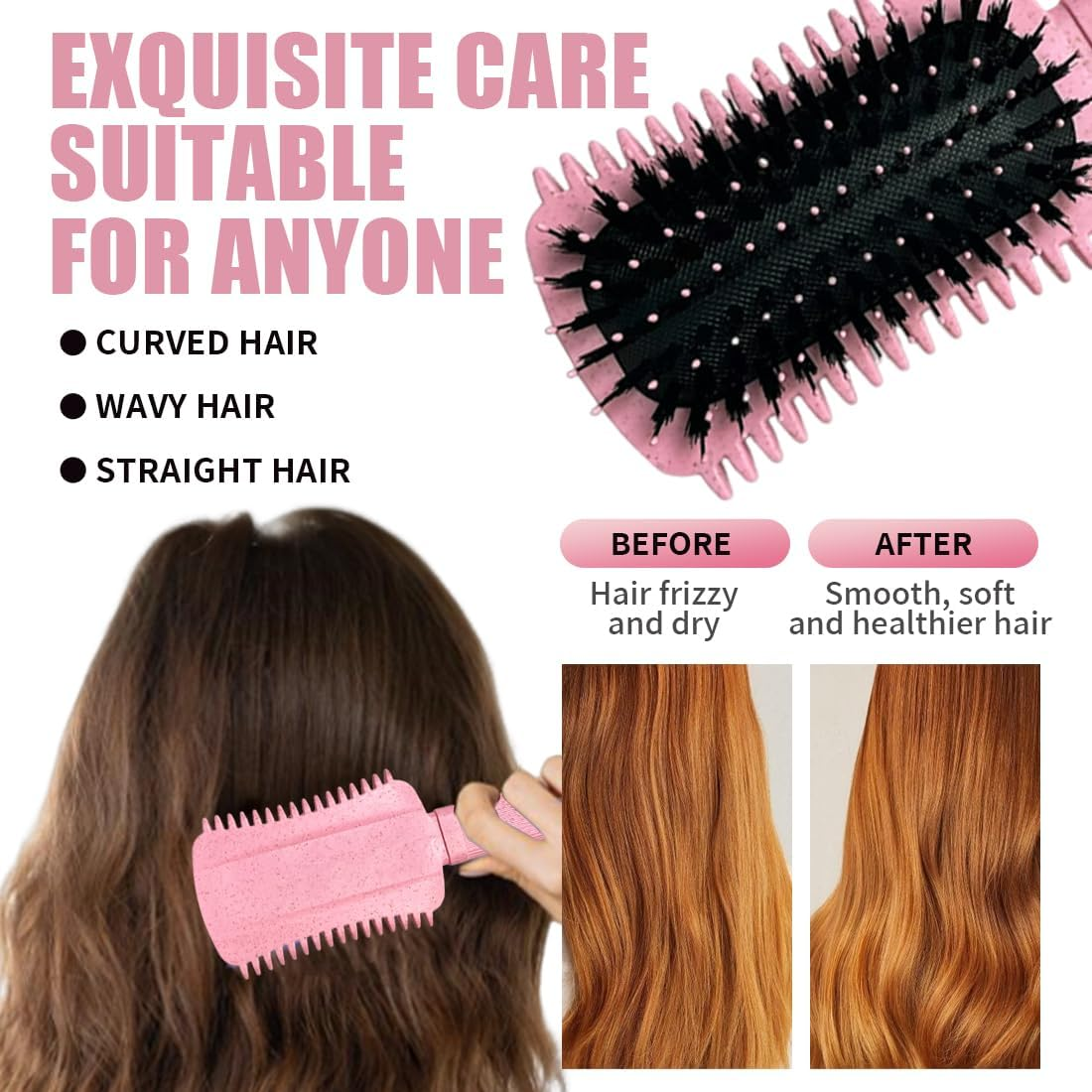 JAWUZ Curl Defining Brush, 2025 Improved Curly Hair Brush, Hair Brush Curls, Versatile Curling Brush, Curl Brush for Women, Curly Hair, Hair Care (Pink) image number 4