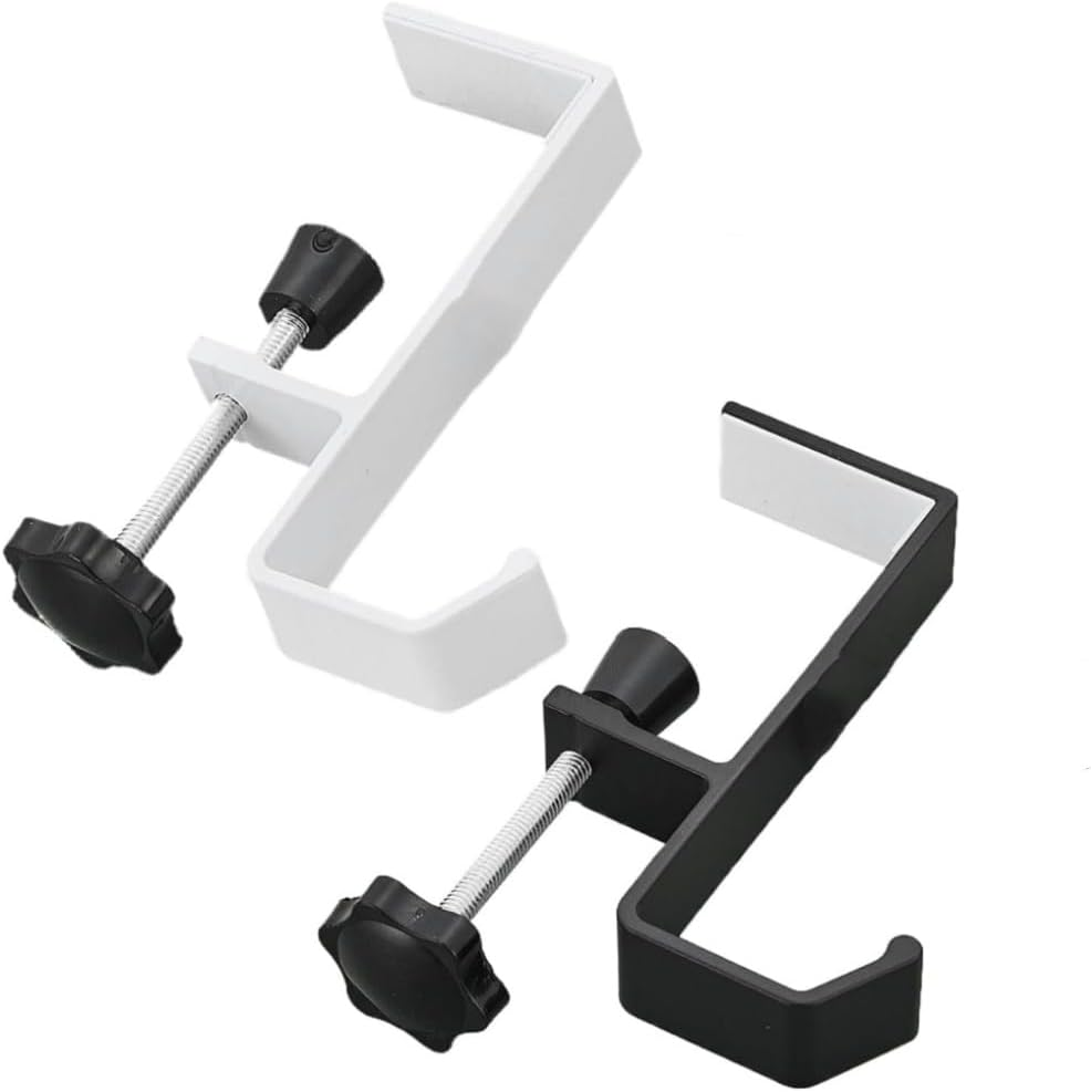 DACUAN Purse Hanger for Desk, 2Pcs Headphone Holder Clamps, Universal Fit Desk Headphone Hanger, Movable Table Hooks for Hanging Bags Clothes, Hats, Coats image number 4