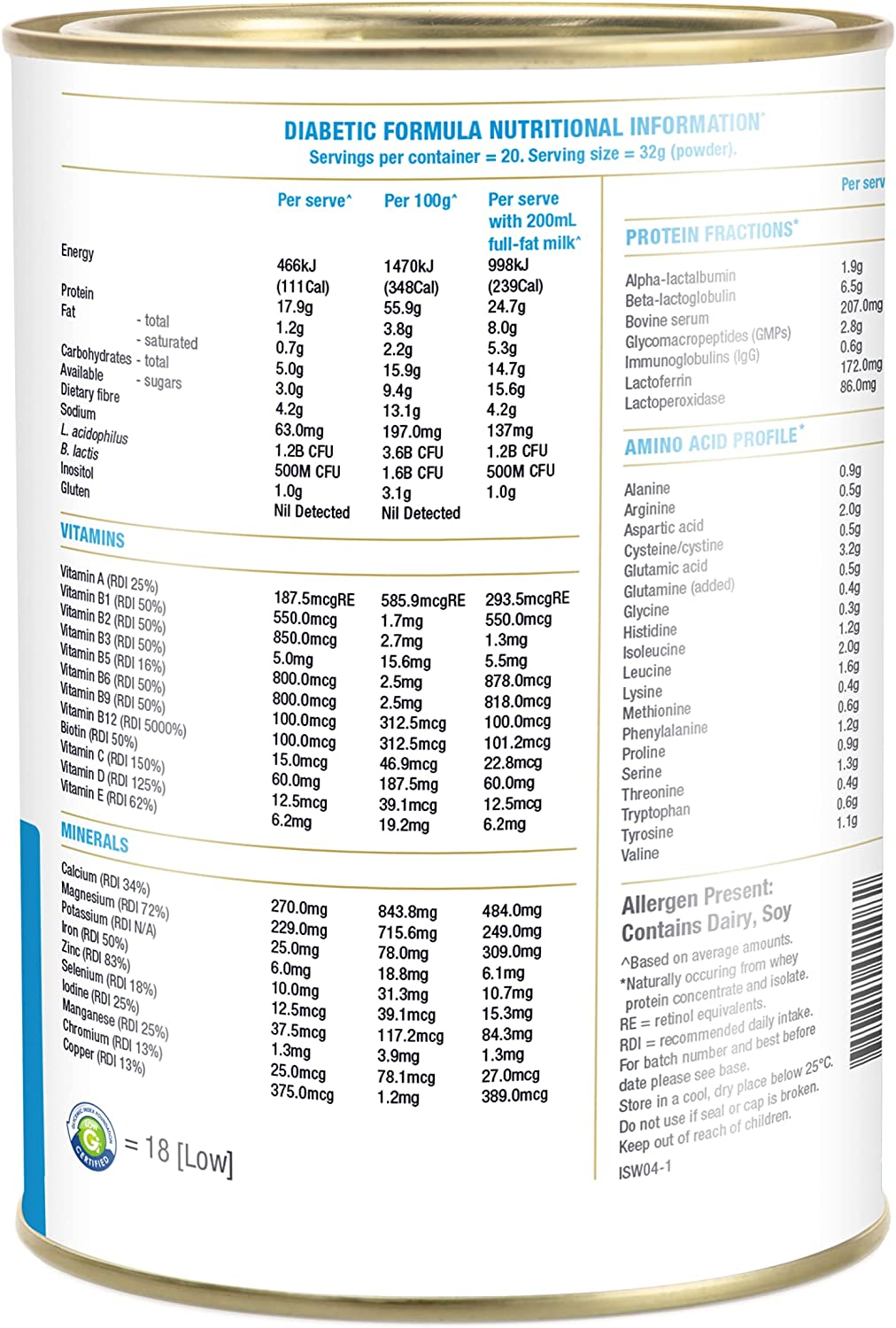 Isowhey Nutrition Vanilla Diabetic Formula Powder Cream image number 2
