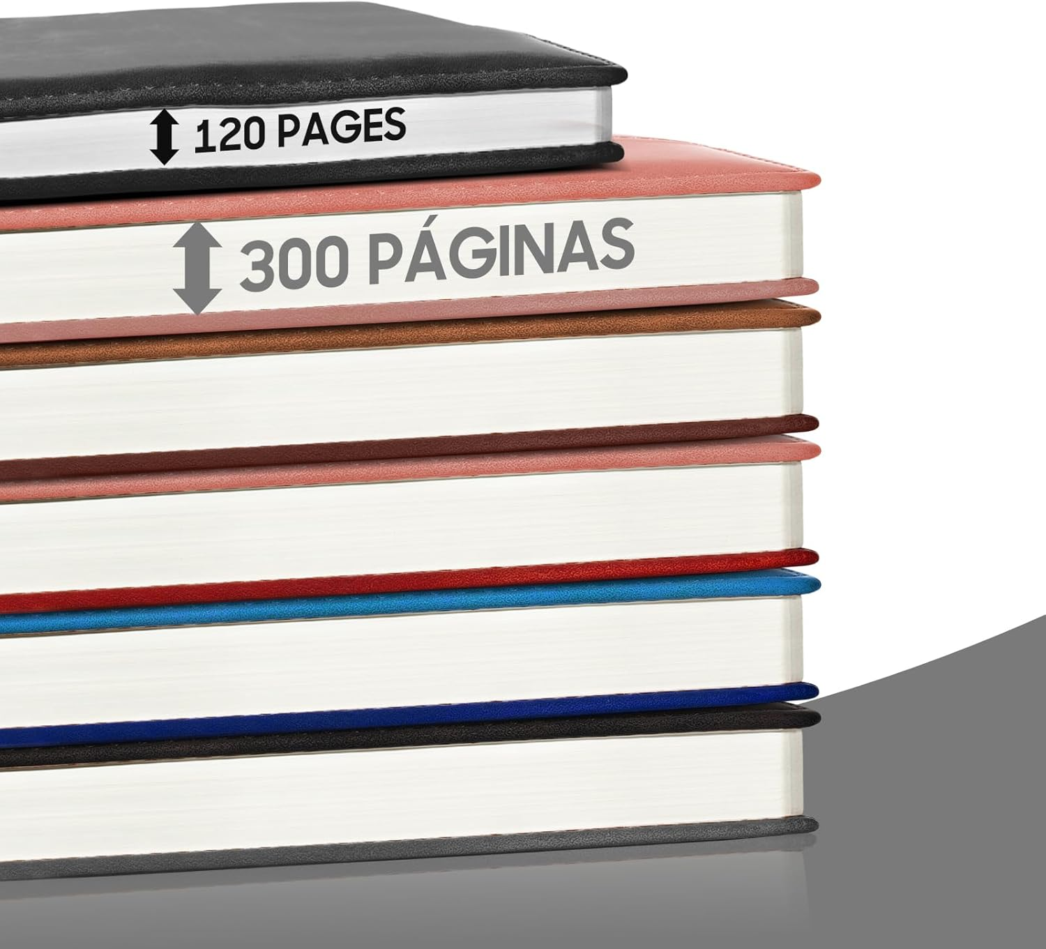 Spardar Hardcover Journal with 300 Pages, Thick Lined Notebook with 80 GSM Paper, A5 Notebook, Hardcover Notebook for Women, 5.7 X 8.4 (Black) - Black image number 6