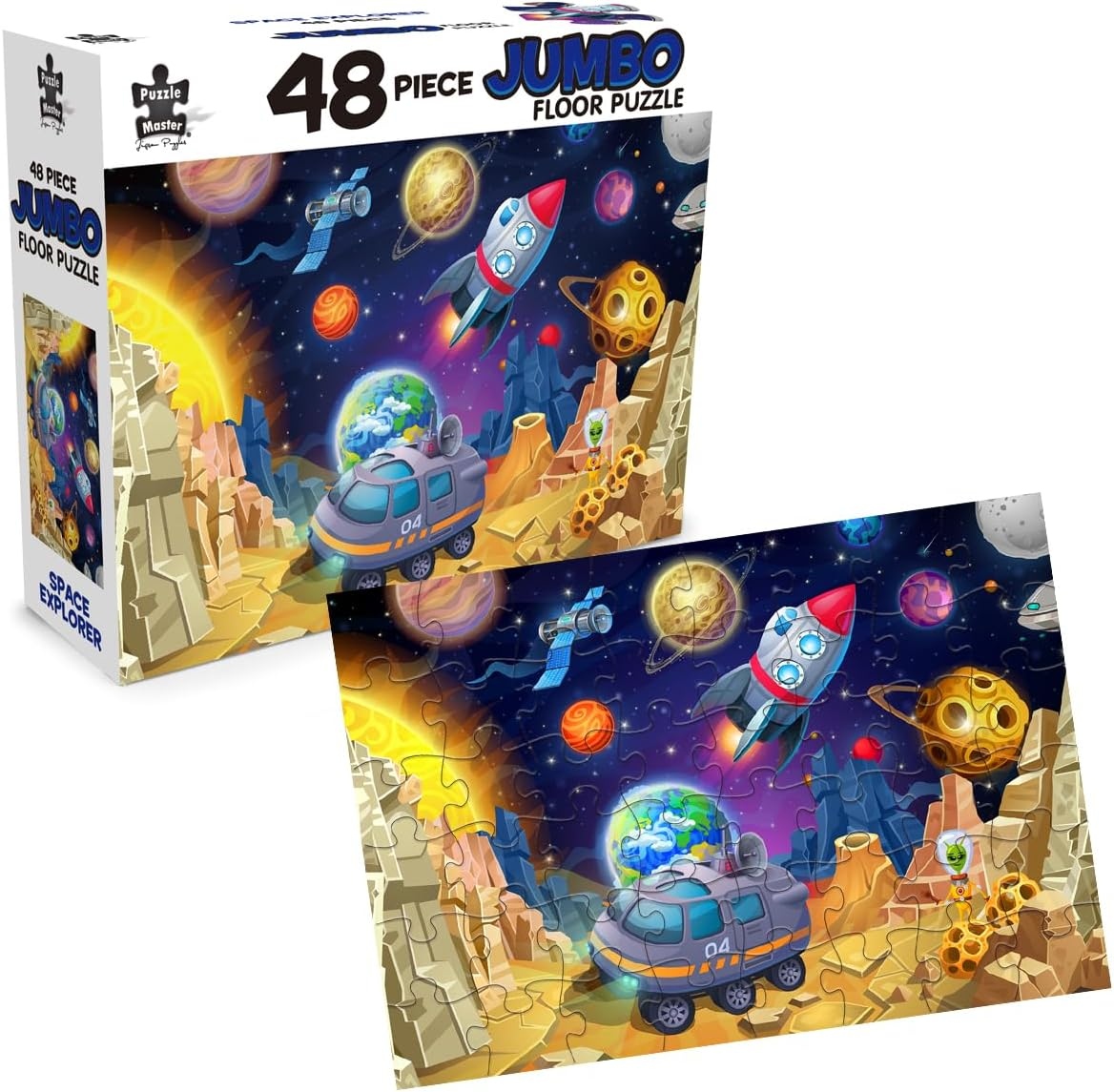 Puzzle Master 'Space Explorer' - 48 Piece Jumbo Floor Puzzle - Jigsaw Puzzles for Kids Ages 3-5 - 92X62Cm image number 4