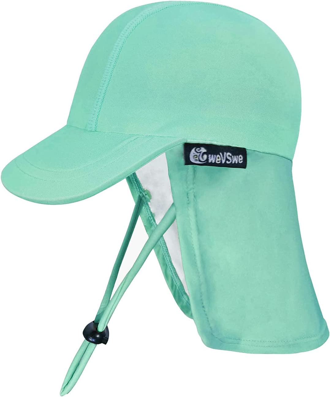 Wevswe Baby Toddler Sun Hat UPF 50+ Swim Cap Flap Neck Protection Adjustable Chin Straps UV Sun Protection Hats