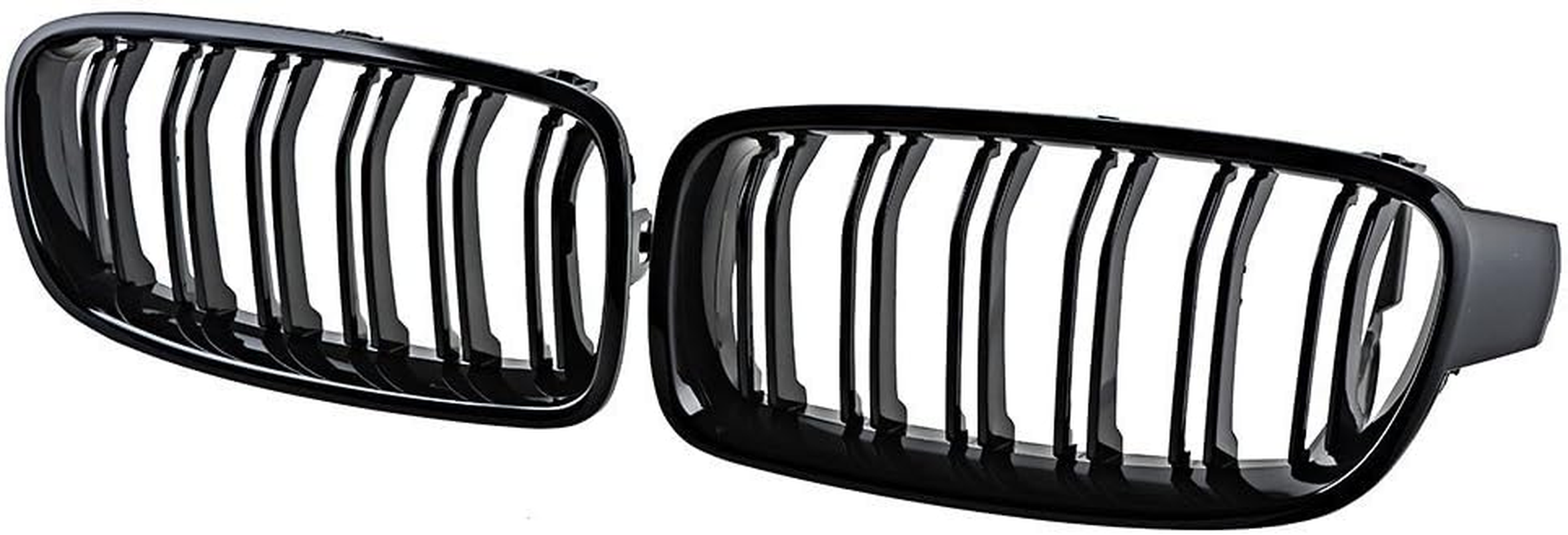 Ricoy Gloss Black Grill Compatible with BMW F30 F31 2012 2013 2014 2015 2016 2017 2018 3 Series Xdrive Double Slat Front Kidney Bumper Grille Grill