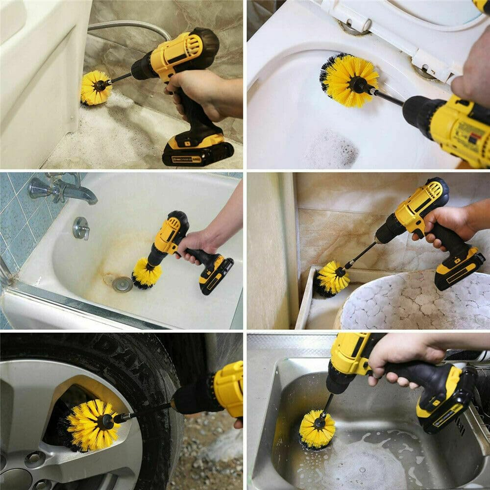 LEDON 6-Piece Drill Brush Power Scrubber Kit &ndash; Grout, Tub, and Tile Cleaning Tool Set image number 2