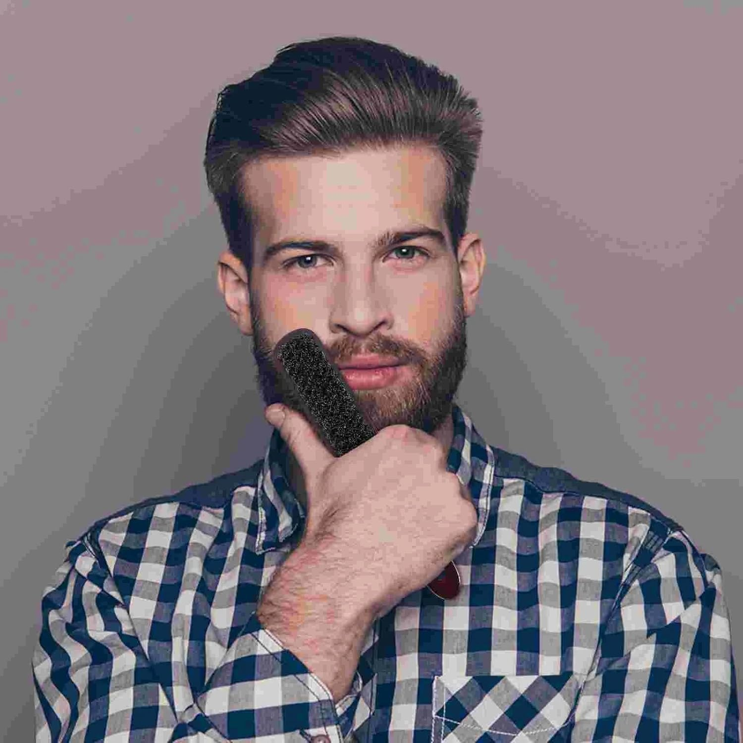 Bristle Hair Brush Slick Back Boar Bristle Hairbrush, 2Pcs Boar Stiffs Beard Brush,Beard Growth Stiff Boars Stiffs Beard Grooming Brushes,Tangle Softening Beard Boar Brush for Men image number 4