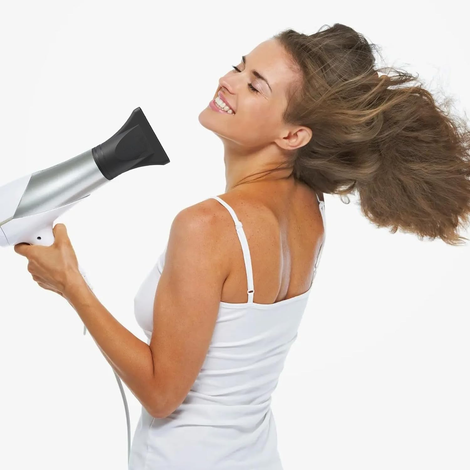 2PCS Black Nylon Hair Dryer Diffuser Nozzle,Replacement Narrow Concentrator,Replacement Blow Flat Drying Nozzle,Blow Attachment Suitable for Salon and Home Use,Not Universal Special for Diameter 4.5Cm image number 4