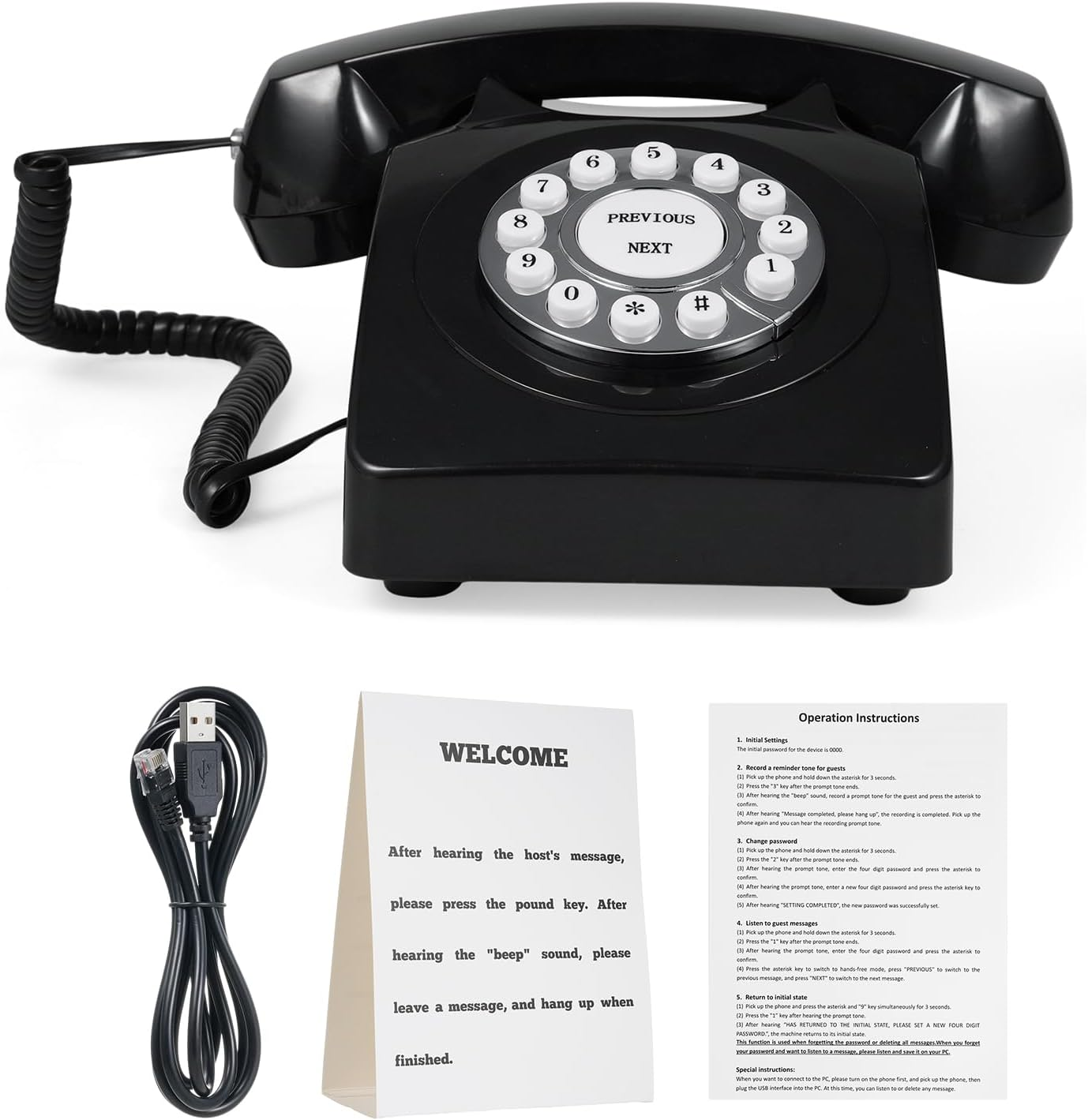 LAPOOH Audio Message Book Voice Record Wedding Phone Customized with Voicemail Best Wishes Suitable for Bridal Shower Birthday Party Baby Shower Anniversary Engagement image number 1