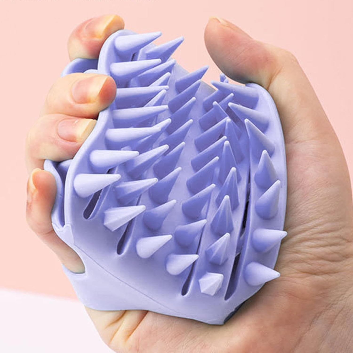 TENOL Scalp Massage Shampoo Brush, Scrubber for Washing Hair, for Men Women Comfortable Scalp Massage Comb, Soft Silicone Bristles, Violet image number 3