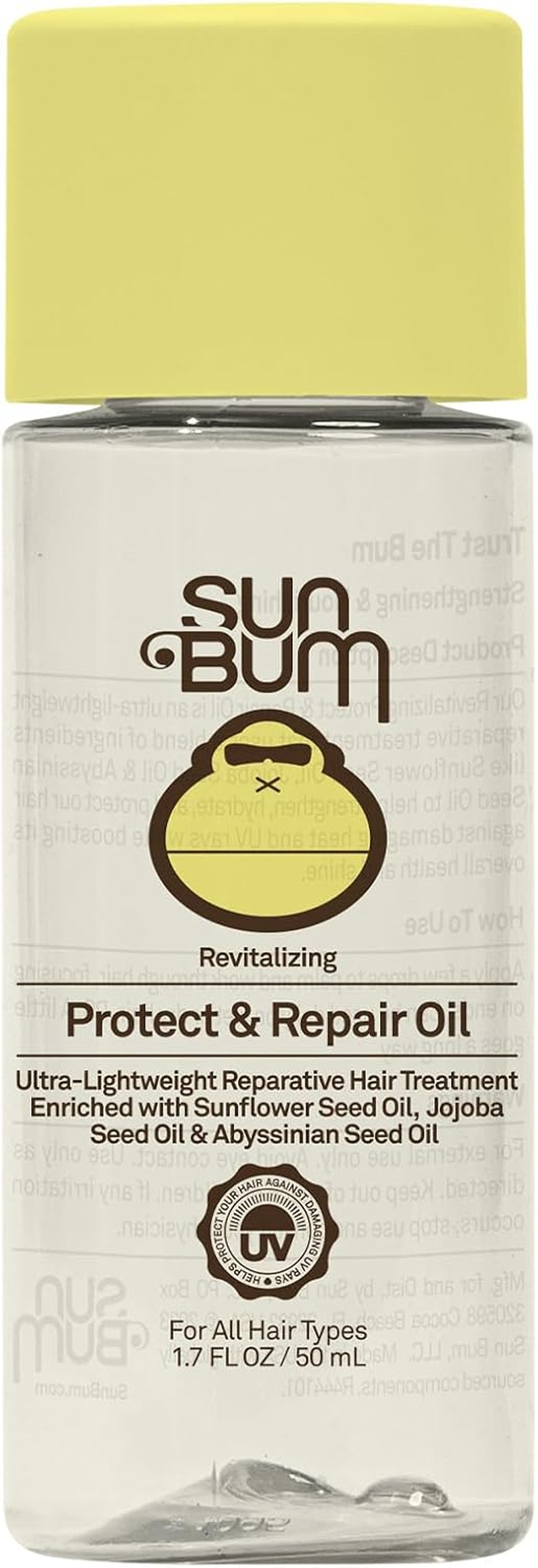 Sun Bum Revitalizing Protect and Repair Hair Oil - Light-Weight Hair Care Treatment - Strengthen and Hydrates - UV Protection against Heat Damage and Sun Rays - Enriched with Jojoba Oil - 50 Ml image number 3