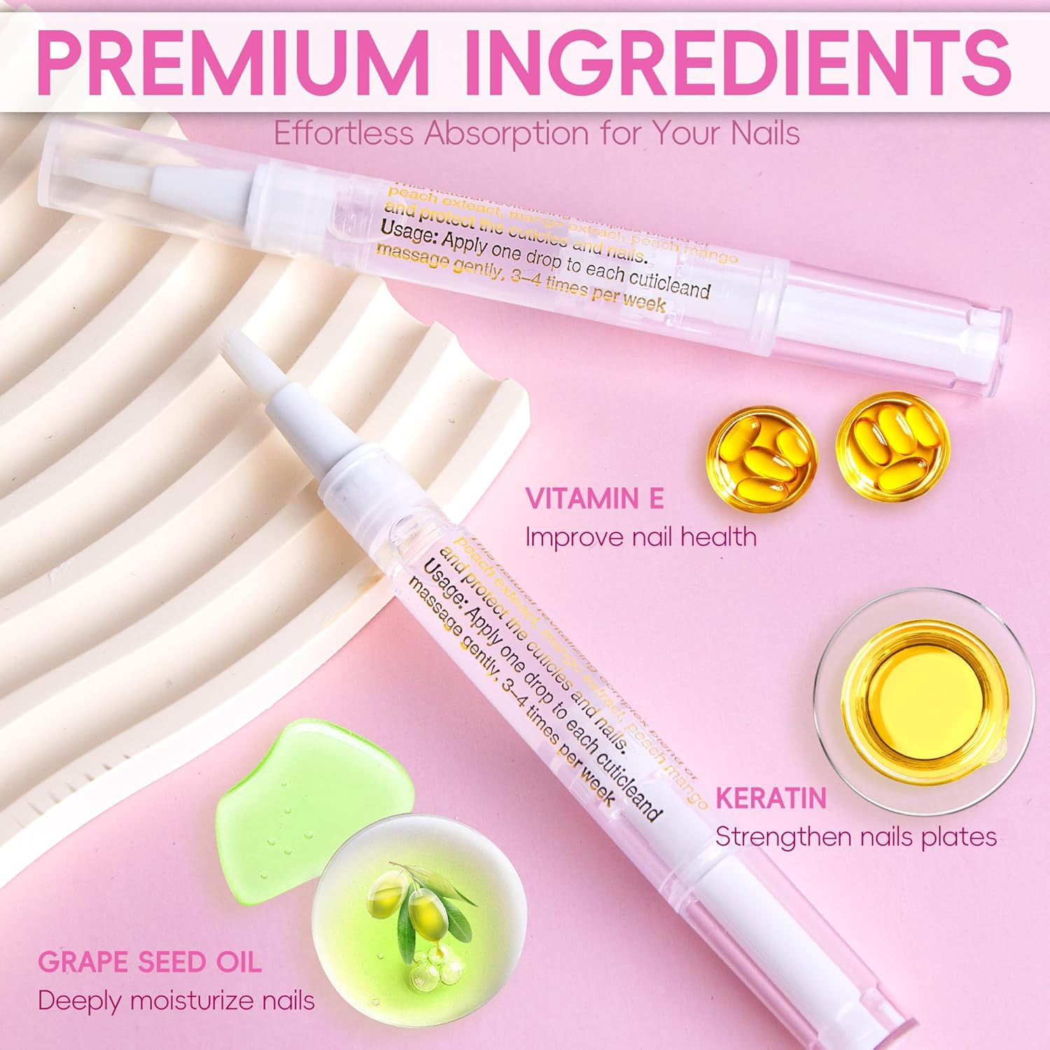 2PCS Cuticle Oil Pen for Nails,Nail Oil Pen for Nail Care,Cuticle Oil for Nails with Nail File,Nail Oil Cuticle Prevent Dry Cracking and Hangnails,Deep Nourishment(Lily & Aloe Flavor) image number 6