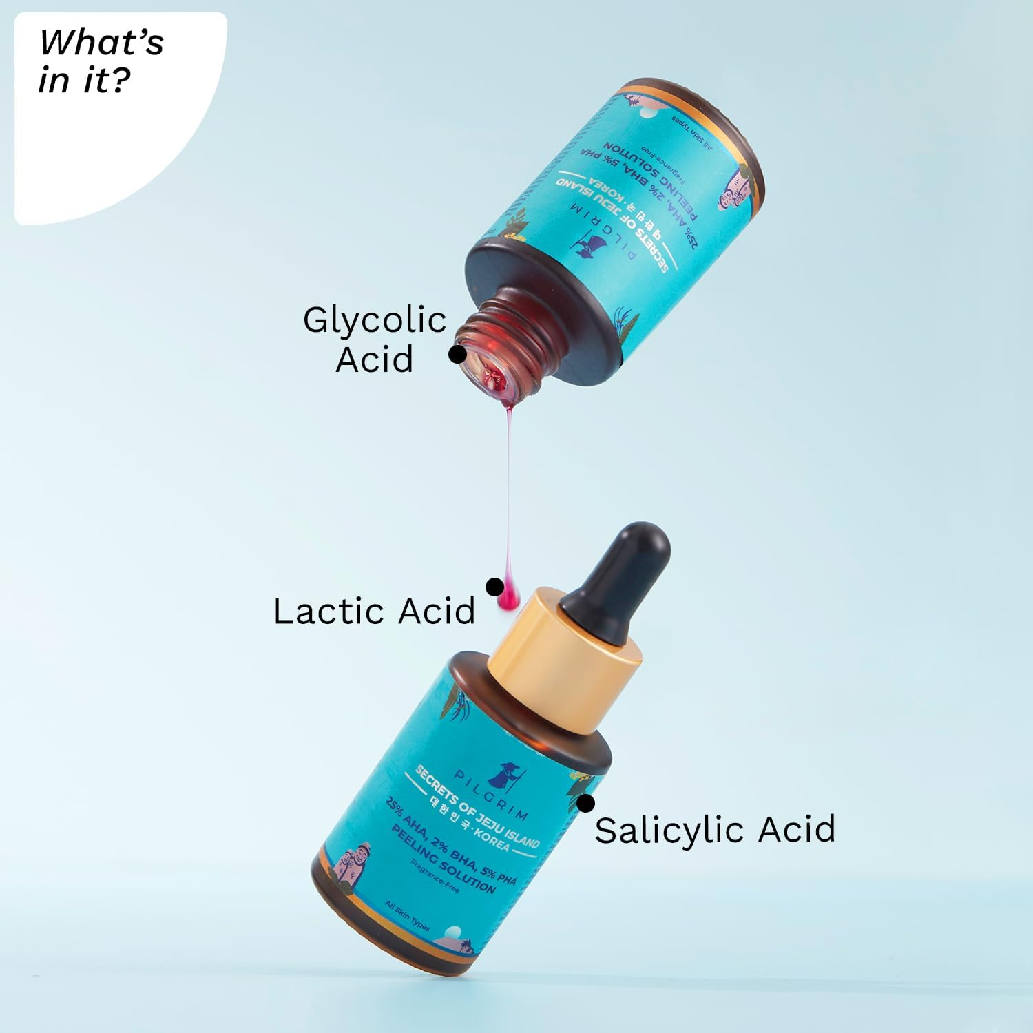 Pilgrim 25% Aha + 2% Bha + 5% Pha Peeling Solution for Face 30Ml image number 5