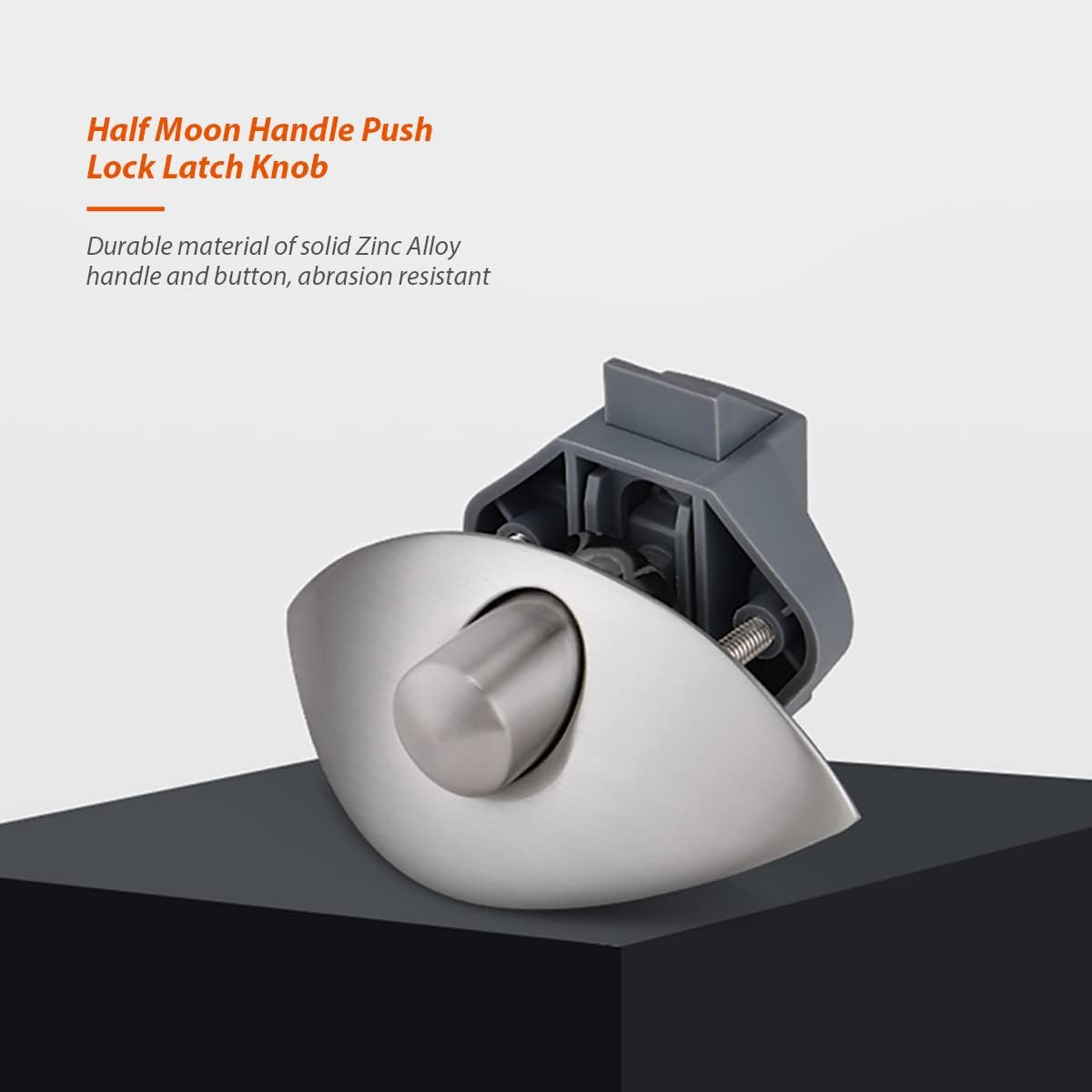 Dream Lighting 2PCS Zinc Alloy Half Moon Handle Push Lock Latch Knob for Motor Home Boat Caravan RV Cupboard Drawer Camper Kitchen Cabinet Door Hardware Accessories image number 6