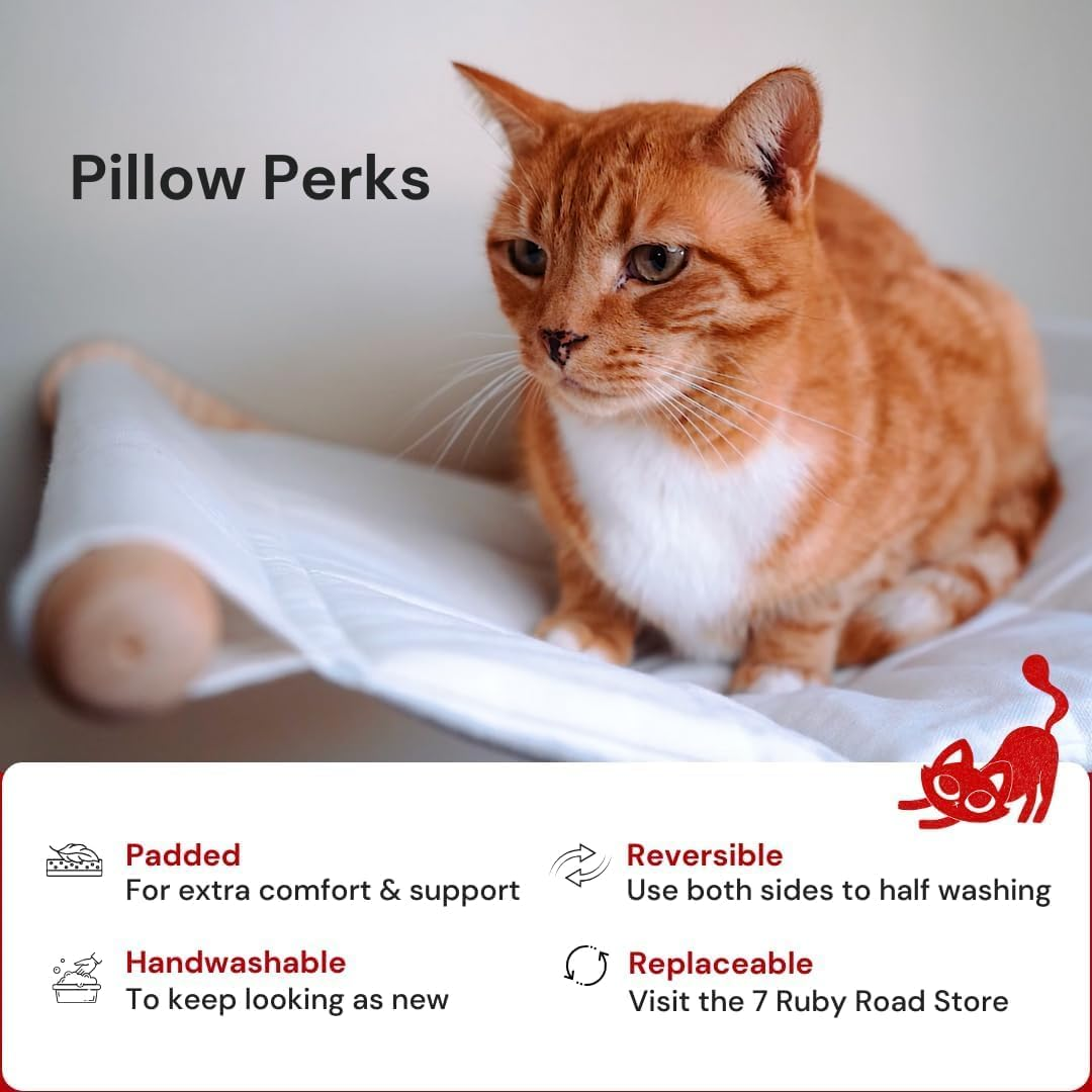 Wall-Mounted Cat Hammock with Steps &ndash; Cat Wall Shelves for Climbing, Sleeping, and Lounging &ndash; Modern Cat Furniture for Large Cats and Kittens image number 6