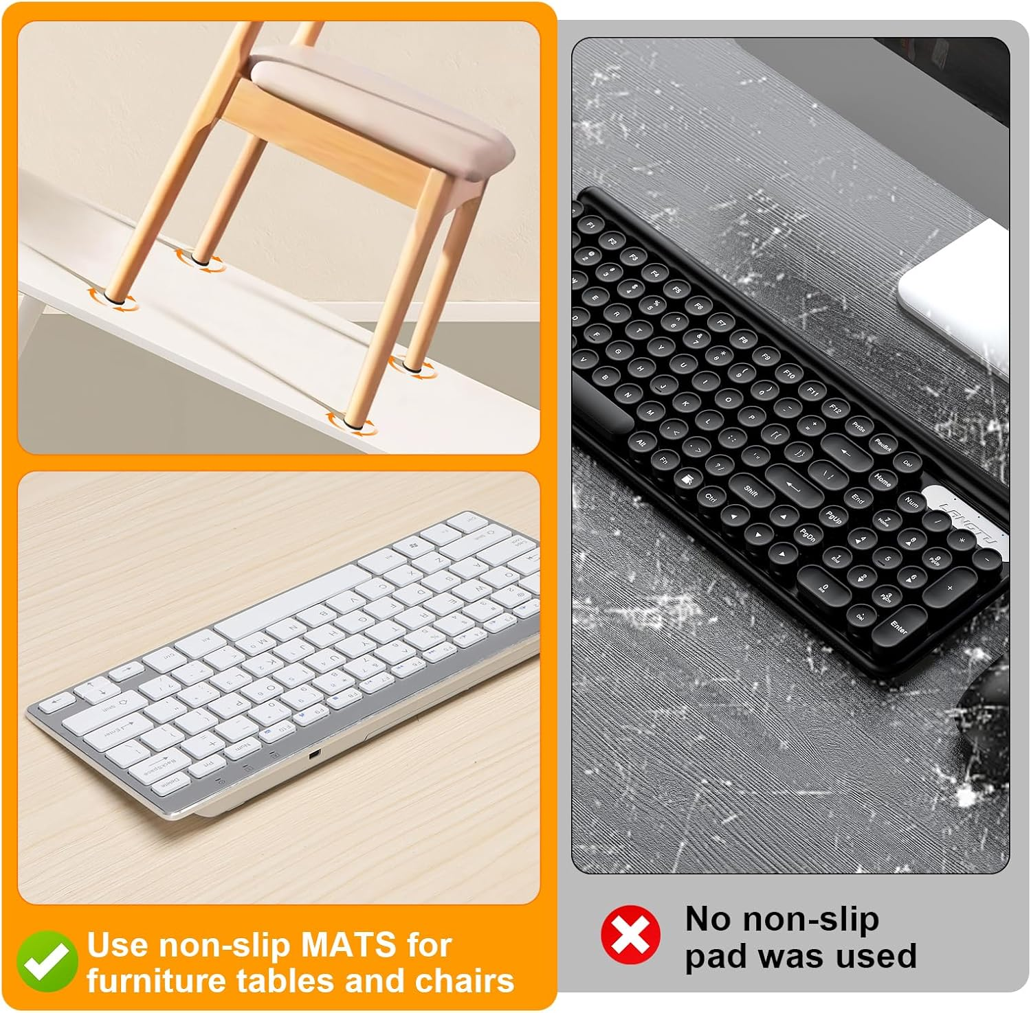 Non Slip Self Adhesive Silicone Cuttable Furniture Pads 4X40 Inch Rectangular