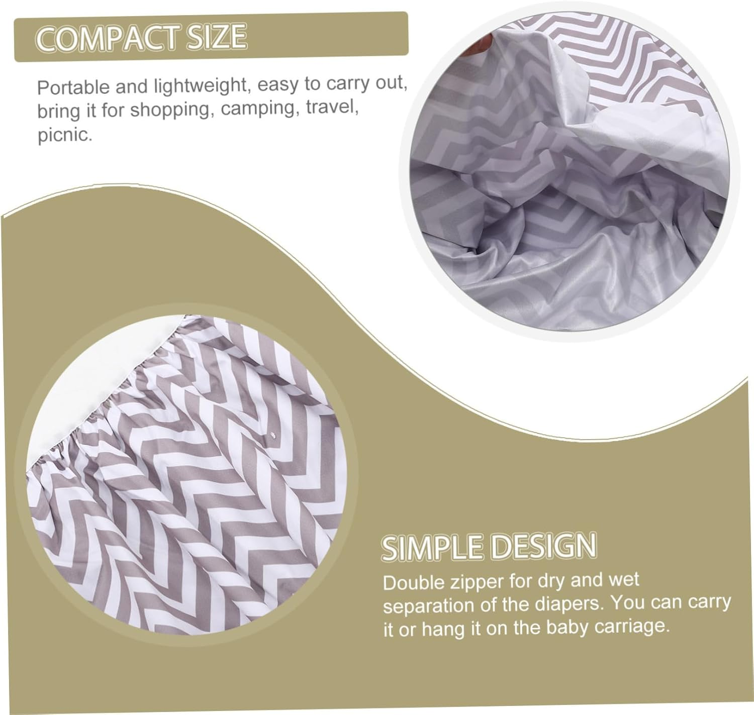 Abaodam Diaper Pouch for Men Diaper Bag Pouch Hanging Rope Elastic for Storage