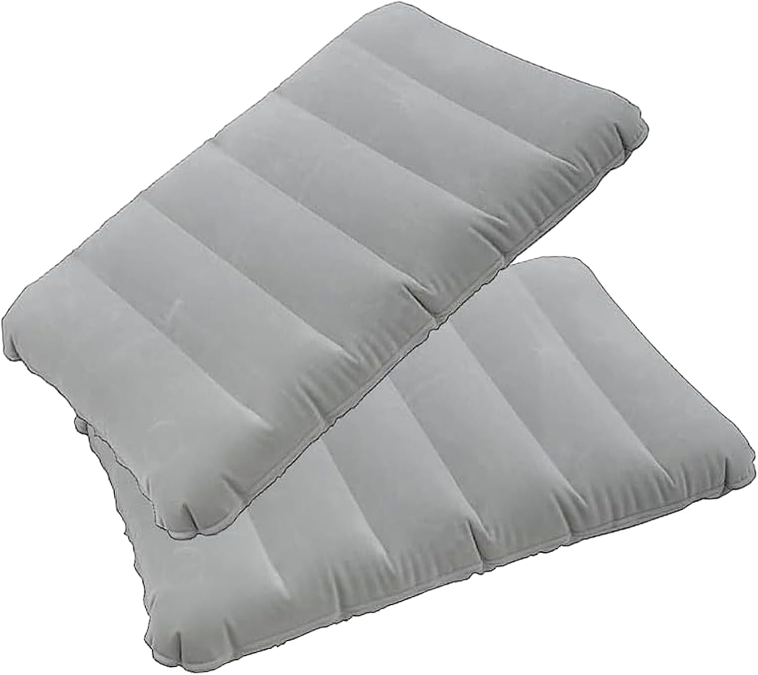 2 Pack Purple Ultralight Inflatable Camping Pillow Squared Flocked Fabric Air Pillow for Beach,Hiking,Camping,Traveling,Napping,Desk Rest,Neck Lumbar Support