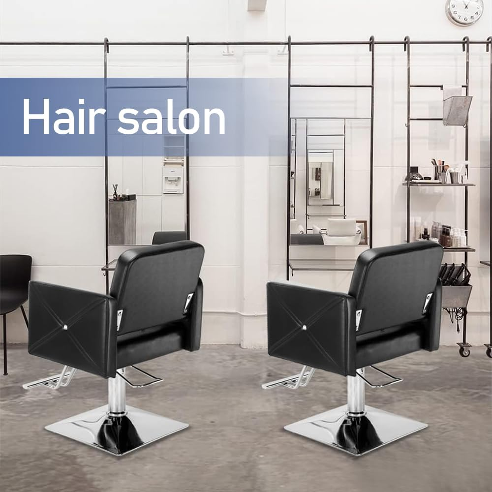 ALSTON Barber Chair 360&deg; Swivel Salon Seat with Foot Rest, Hydraulic Height Adjustable Styling Spa Seat for Hairdressing, Beauty, Tattoo, Max Load 200KG image number 2