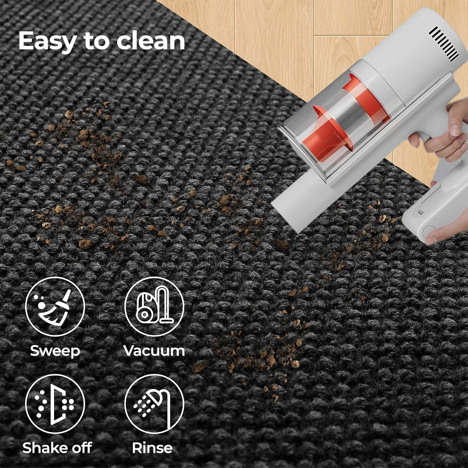 Marlow Front Door Mat, Heavy Duty Non-Slip for Entrance, Entryway Mats for Shoe Scraper, Dirt Resist Welcome Door Mats, Hallway Runner Rug, for Indoor&Outdoor Home High Traffic Area, 90Cmx305Cm, Grey image number 5