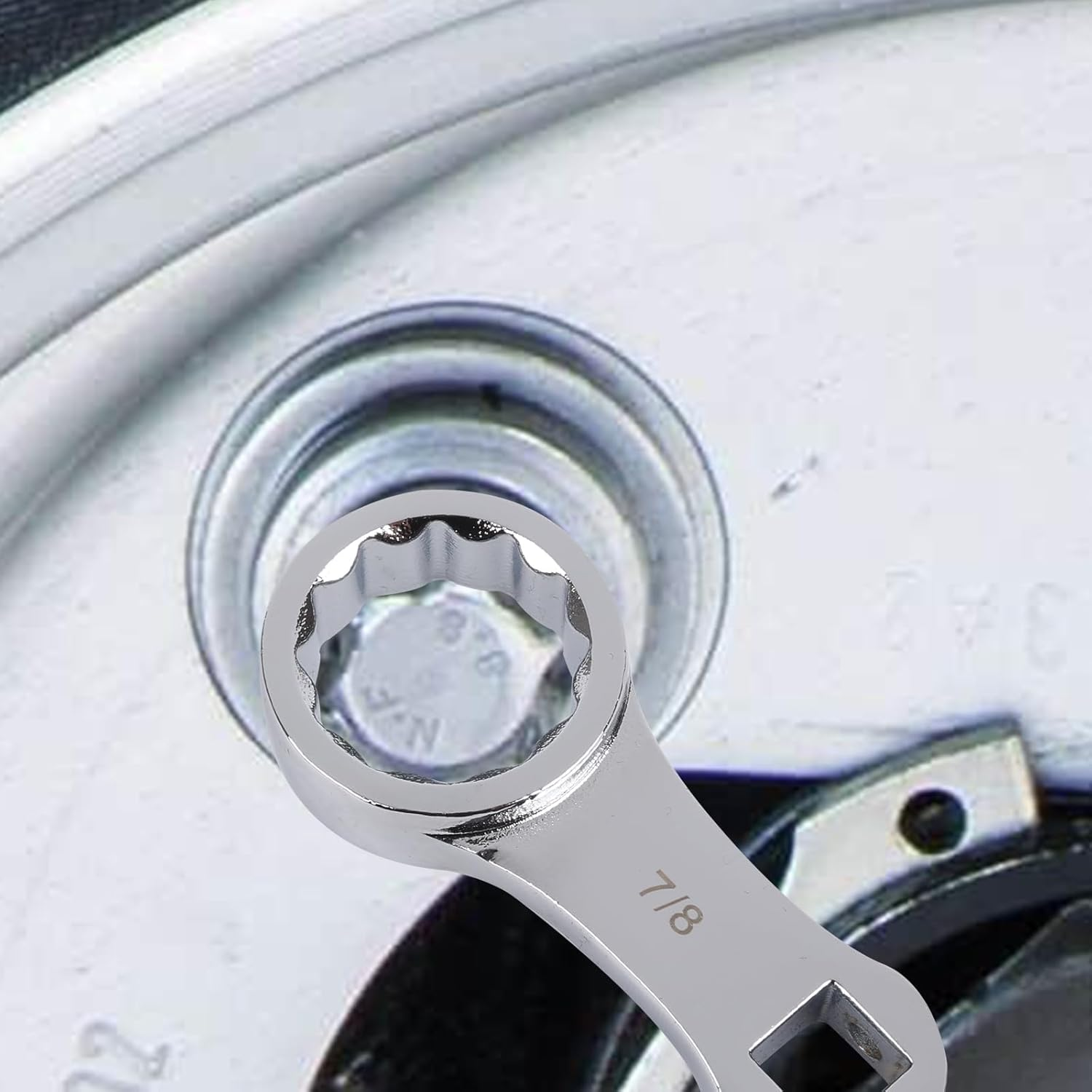 9-Piece Torque Adapter Set - 12-Point Box End Torque Adapter Extension Set - 3/8-Inch Drive for Hard to Reach Places - Includes 3/8", 7/16", 1/2", 9/16", 5/8", 11/16", 3/4", 13/16", 7/8" image number 5