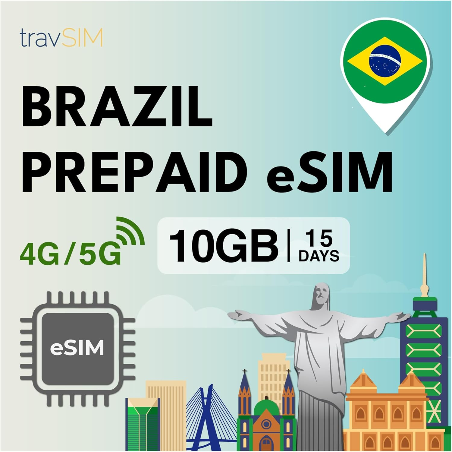 Travsim Brazil Esim | 5GB Mobile Data at 4G/5G Speeds | Unlimited Internet Access for Google, Facebook, Whatsapp and More | the Plan of the Brazil SIM Card Is Valid for 15 Days image number 6