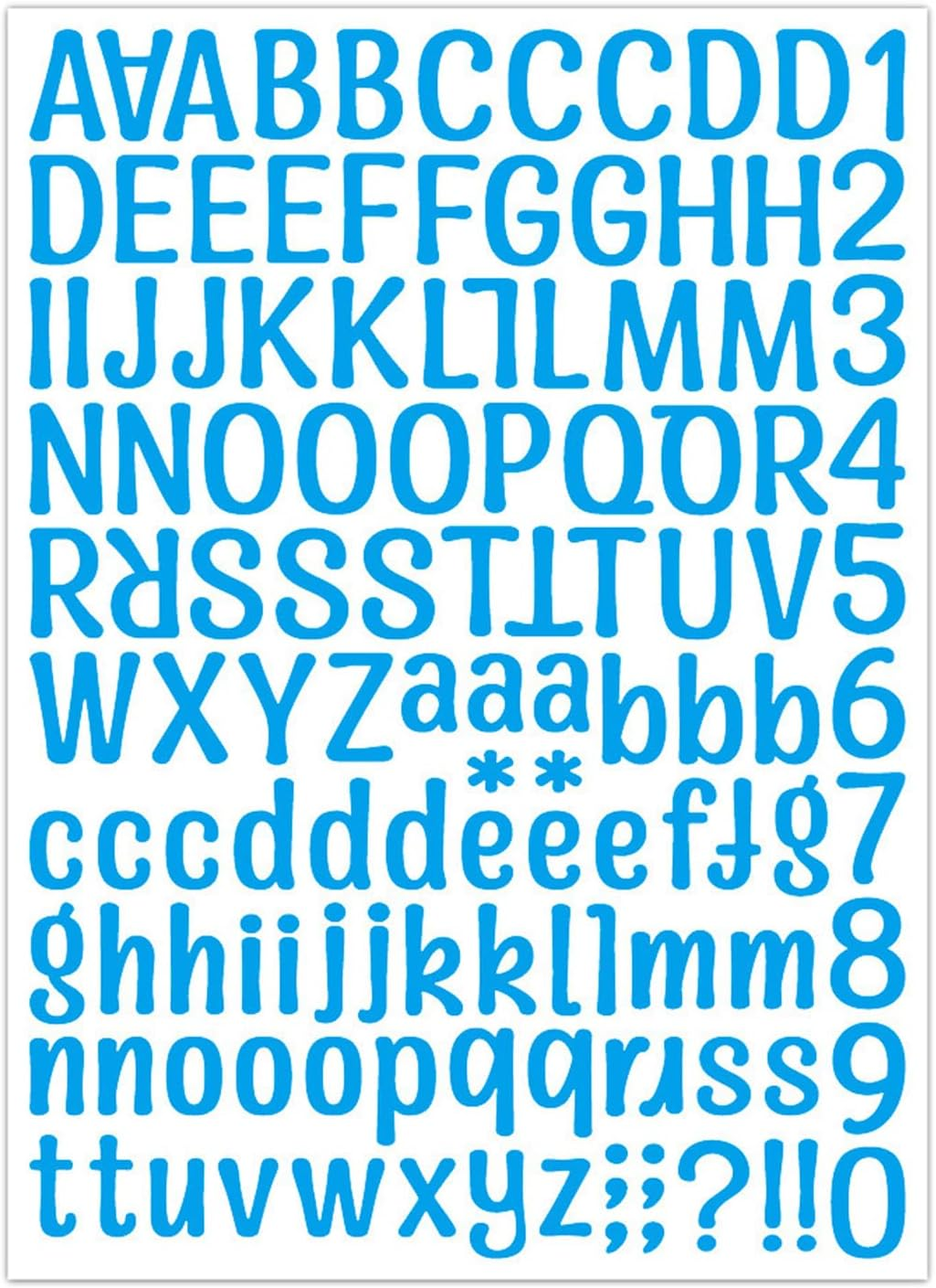 4 Sheet Alphabet Letter Stickers, Self-Adhesive Vinyl Letter Number Stickers for Mugs, Mailboxes, Cars, Cards, Window, Crafts DIY image number 1