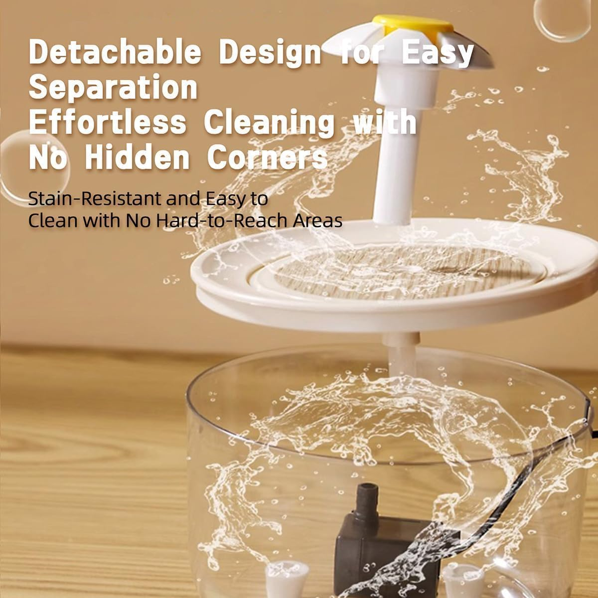 MANON ROSA Bird Bath for Parakeets - Small Bird Shower Bathing Fountain with Filtered Circulating Water Pool Sink for Parrots Lovebirds Conures Finches Cockatiels - Easy-Clean Pet Accessories (Clear)