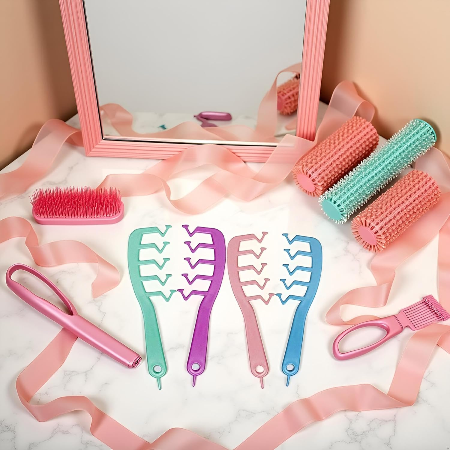 Z-Shaped Wide Tooth Comb for Detangling and Styling Curly Hair - Large Hairdressing Tool with Puff Bangs Design for Girls, Home, and Salon Use image number 2