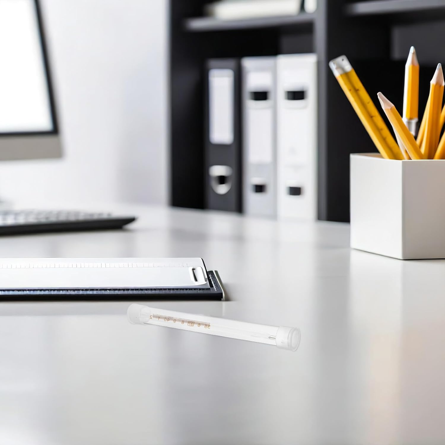 Cabilock 10Pcs Portable Thermometer Plastic Case Transparent Needle Organizer round Tube Storage for Travel Home Office Lightweight Protective Container image number 5