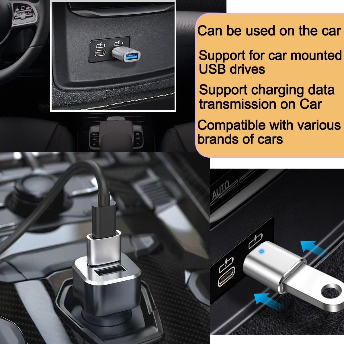 5Pcs USB C to USB Adapter, USB a to USB-C Adapter USB 3.0 Hub Type C to USB Adapter USB Hub Splitter Extension OTG Adapter, USB C Female to USB Male Adapter Fast Charging for Iphone Samsung PC Macbook image number 5