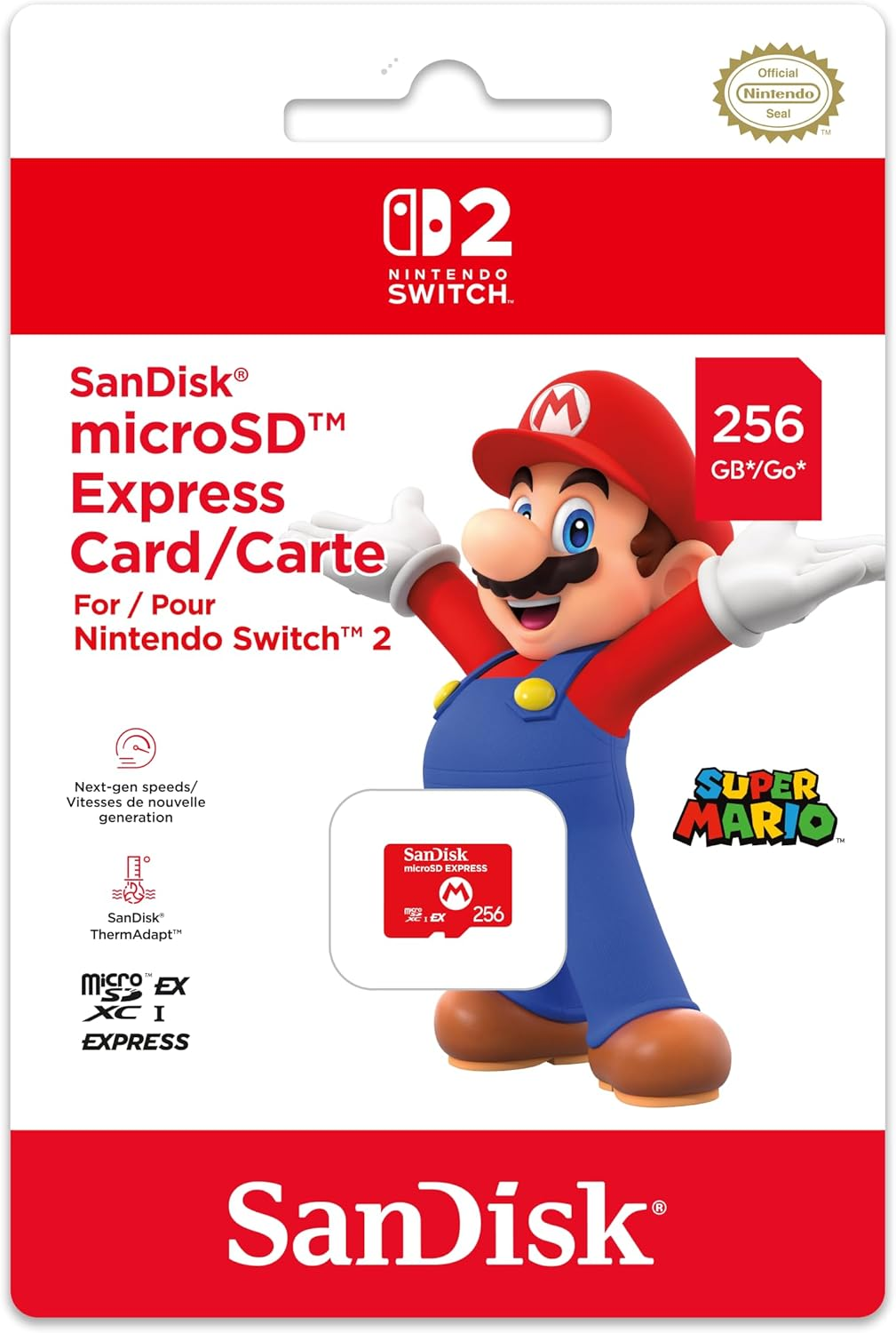 Sandisk 256GB Microsd Express Card for Nintendo Switch 2