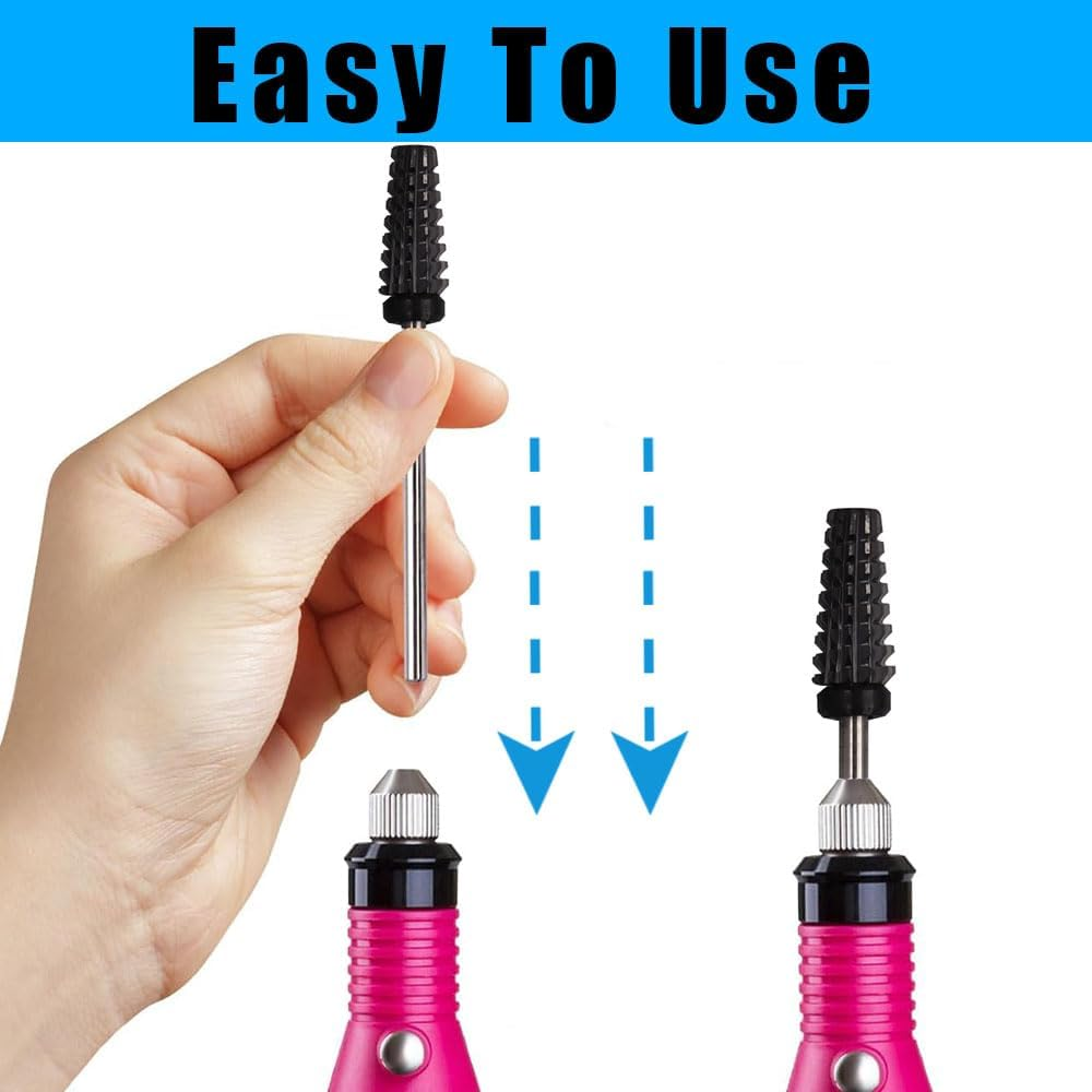 Yakamoz 5Pcs Nail Drill 5 in 1Bits Set, 2.35Mm Shank Ceramic Nail Polish Head Drill Bits Electric Manicure Nail File Bit for Acrylic Nail & Manicure Pedicure image number 3