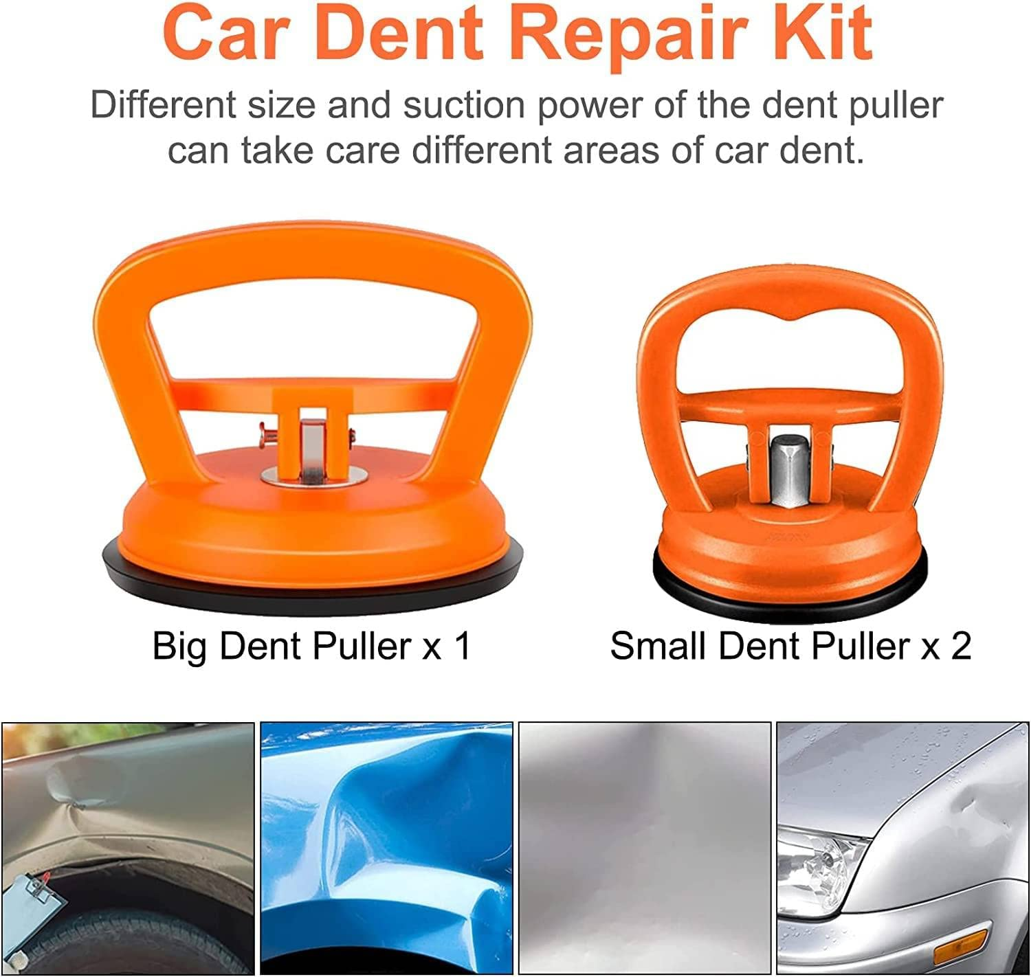 3Pcs Suction Cup Dent Puller, Car Dent Puller Remover Tool, Car Dent Repair Kit, Strong Suction Cup for Tiles, Glass Lifting and Heavy Objects Moving image number 2