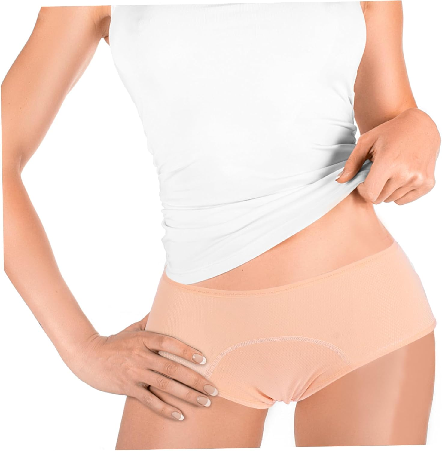 Yardenfun Nylon Fabric Women Menstruation Pants Menstrual Underpants Menstruation Pants Beige Menstrual Briefs for Female image number 2