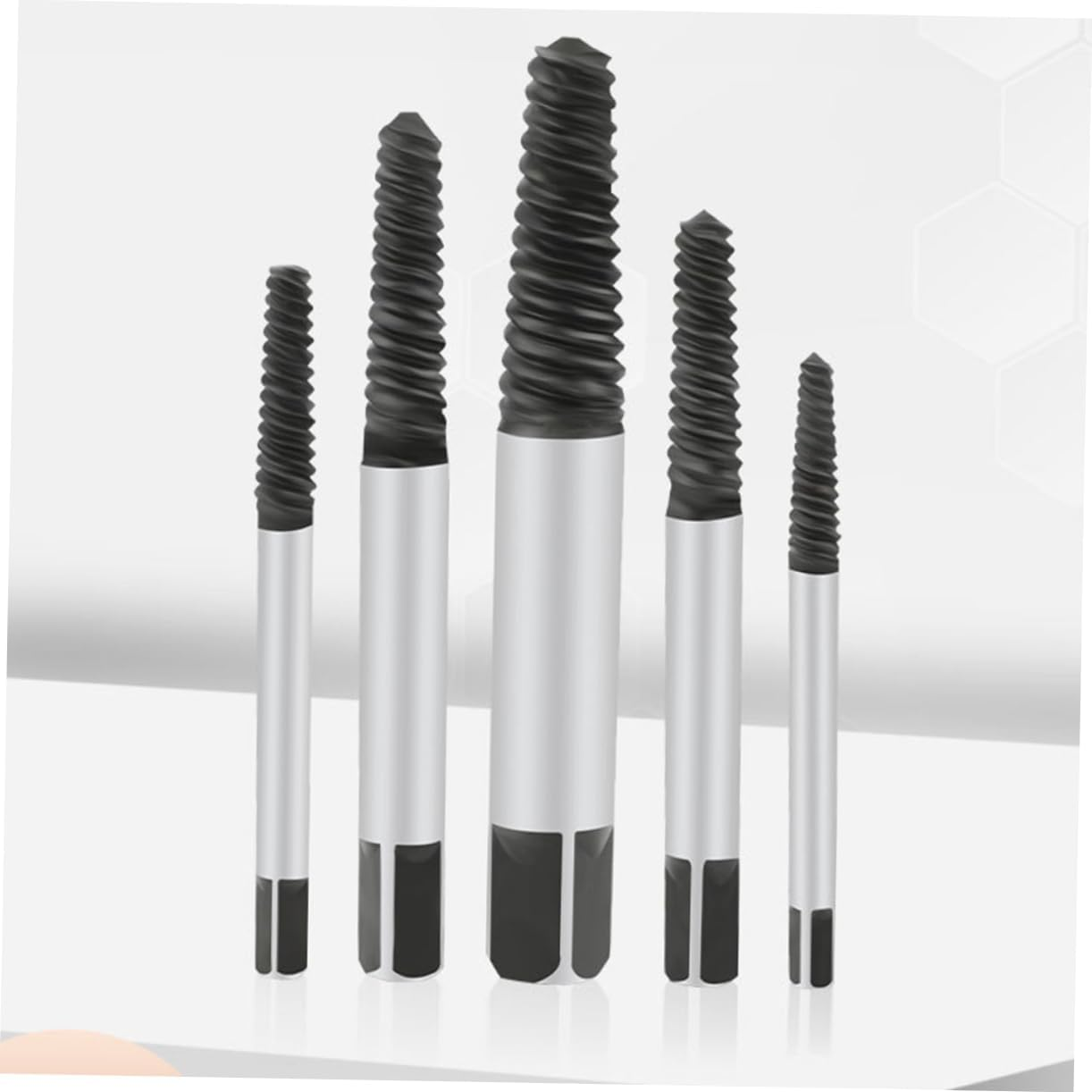 DOITOOL 5Pcs Screw Extractors for Damaged Bolt Removal Stripped Screw Remover Tool Kit Drill Bits Guide for Plumbing and Automotive image number 3