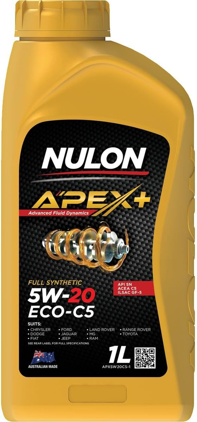 Nulon APEX+ 5W-20 ECO C5 Engine Oil 1L Full Synthetic APX5W20C5-1